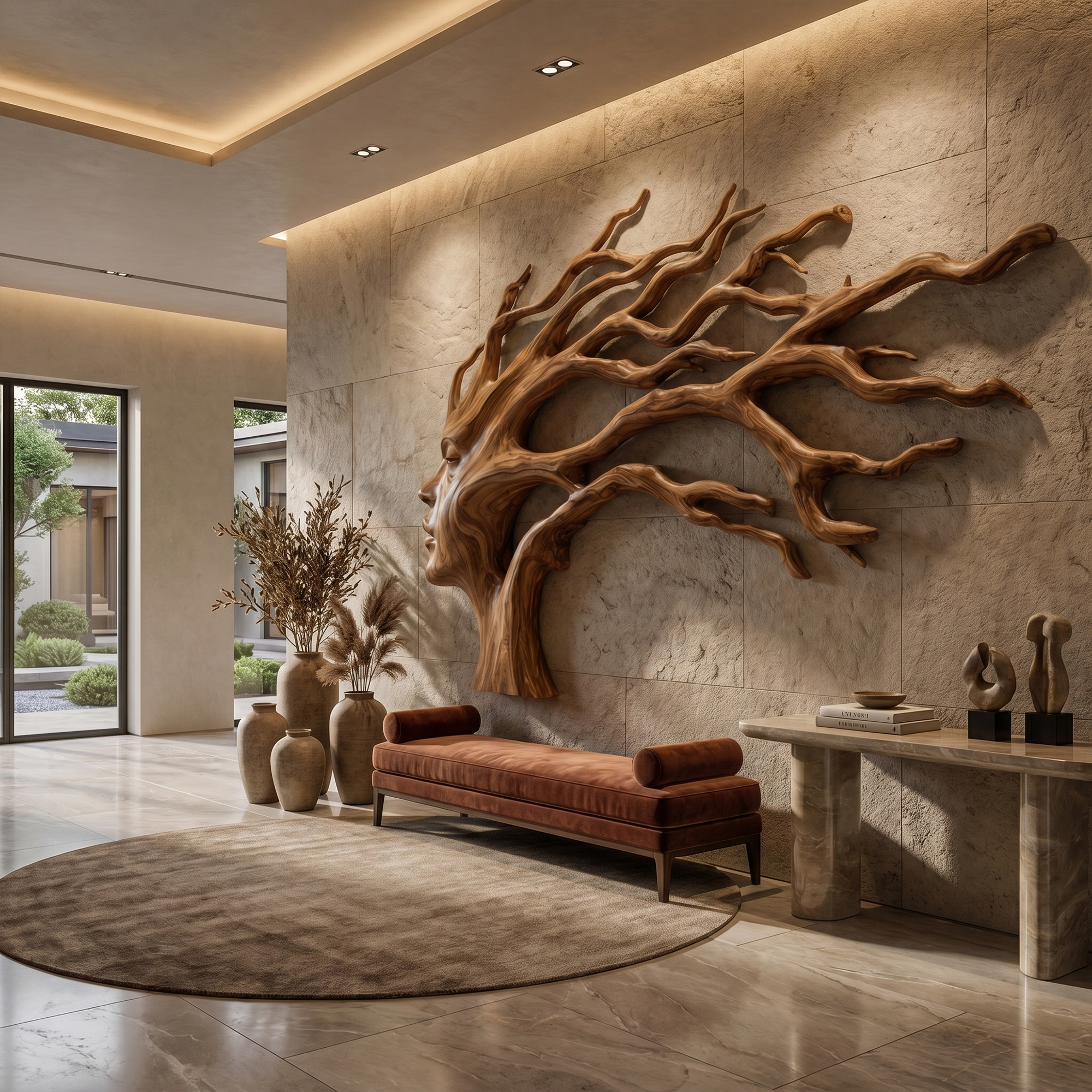 Organic Tree Wall Art With Sculptural Branch Design For Living Room And Entryway