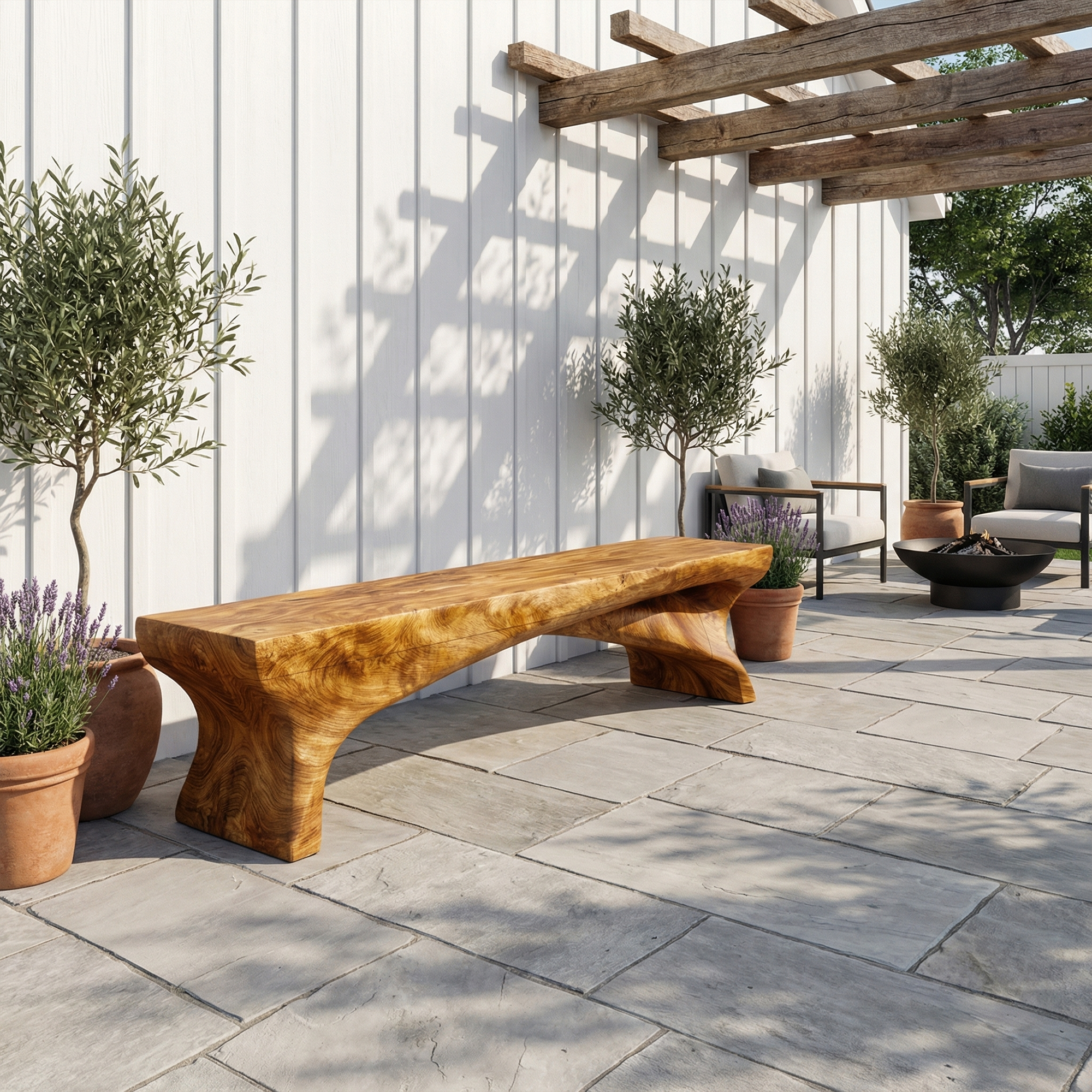 Minimal Rustic Bench Solid Wood Live Edge Structure Entryway Or Hallway