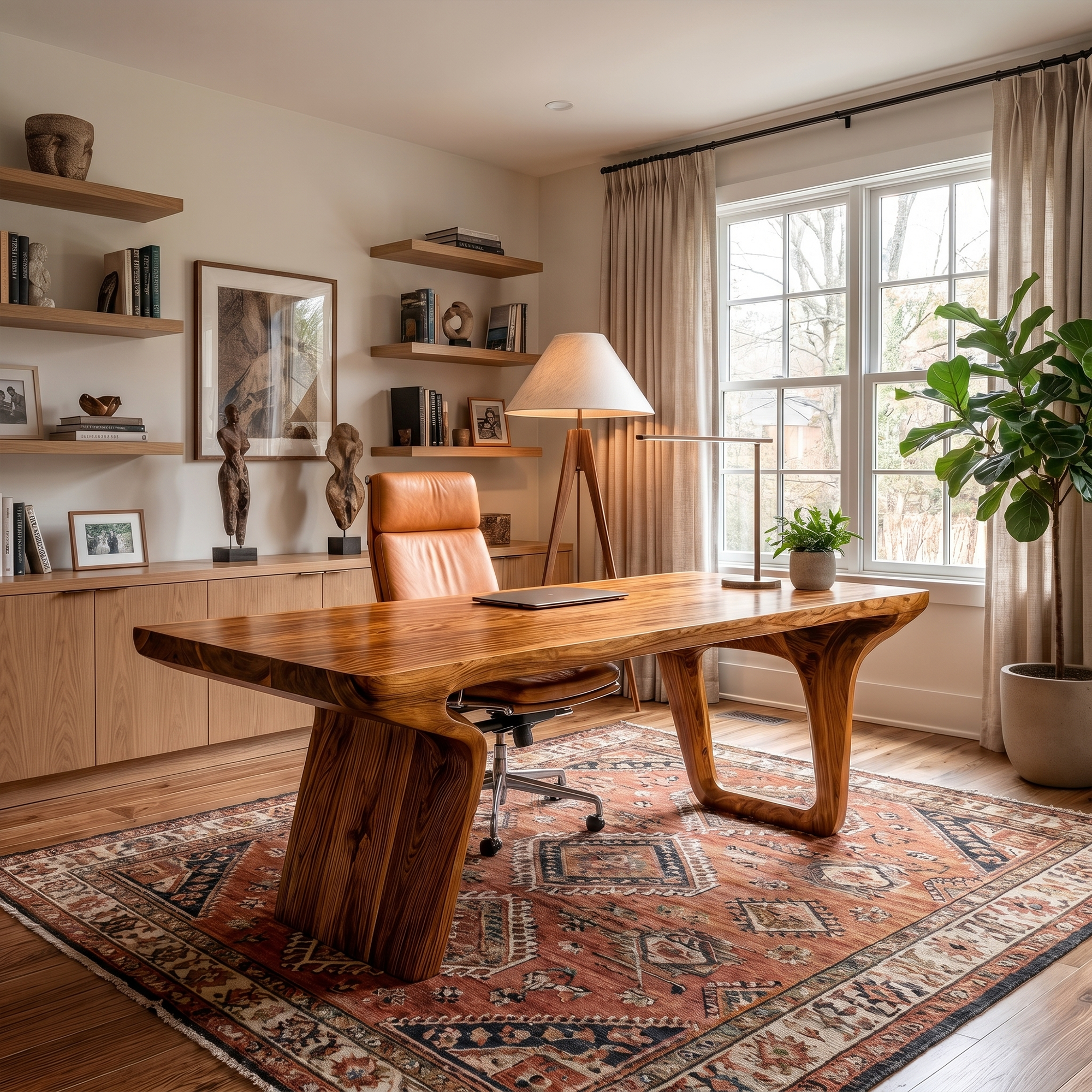 Organic Modern Desk For Home Office And Creative Workspace