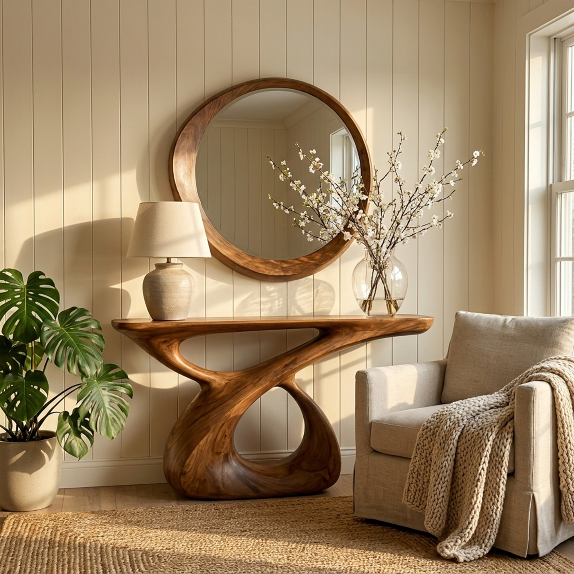 Mid Century Console Table Entryway And Hallway