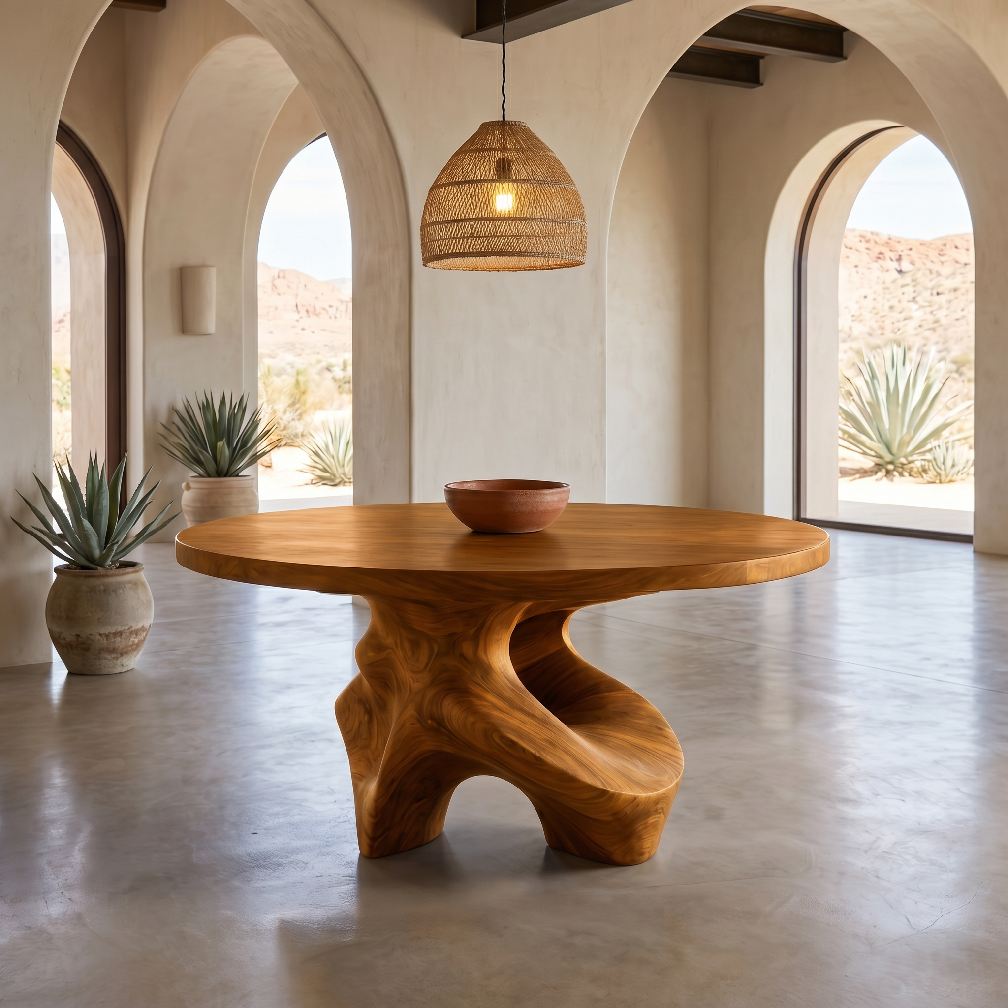 Minimalist Foyer Table Handcrafted Organic Base For Entryway
