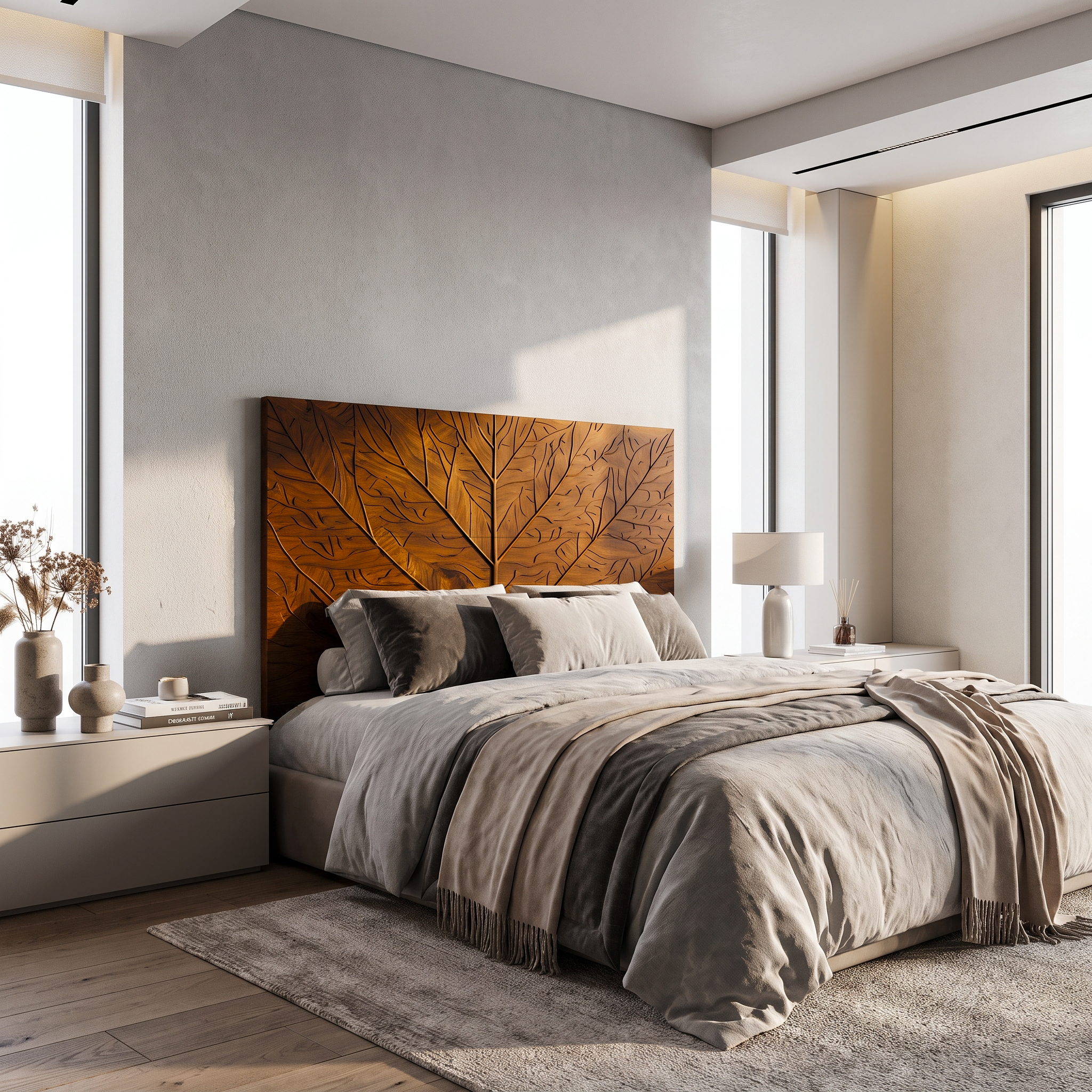 Contemporary Tree Ring Headboard Wooden Bed Headboard For Bedroom