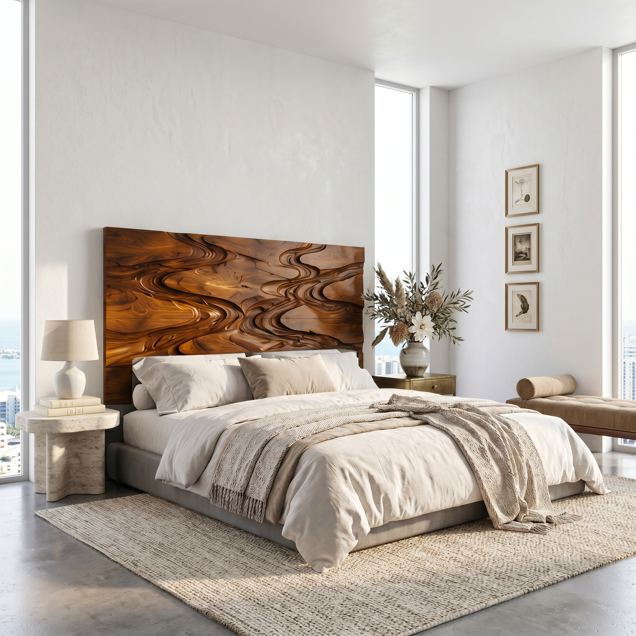 Rustic Live Edge Headboard Wooden Bed Headboard For Bedroom