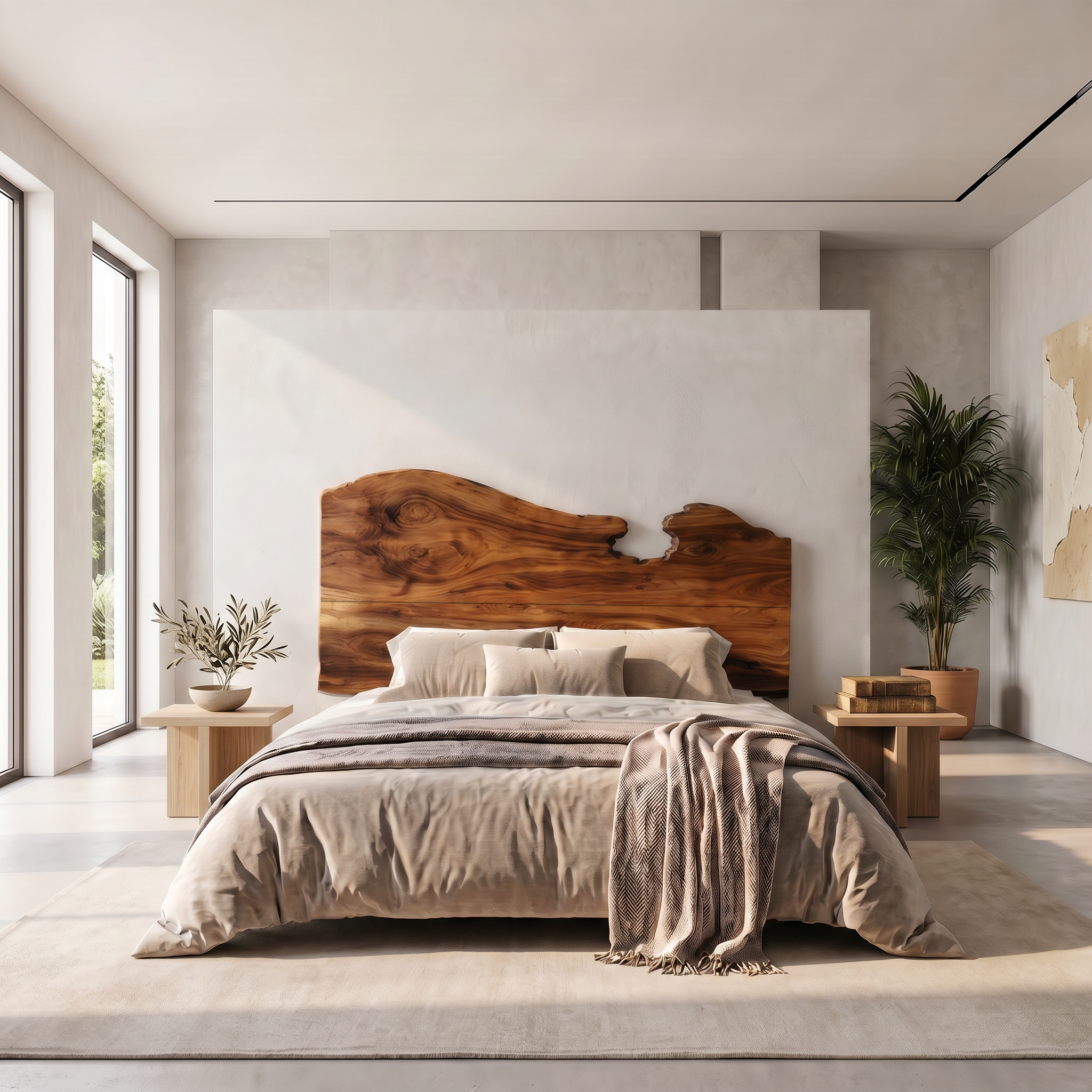 Contemporary Live Edge Headboard Wooden Bed Headboard For Bedroom