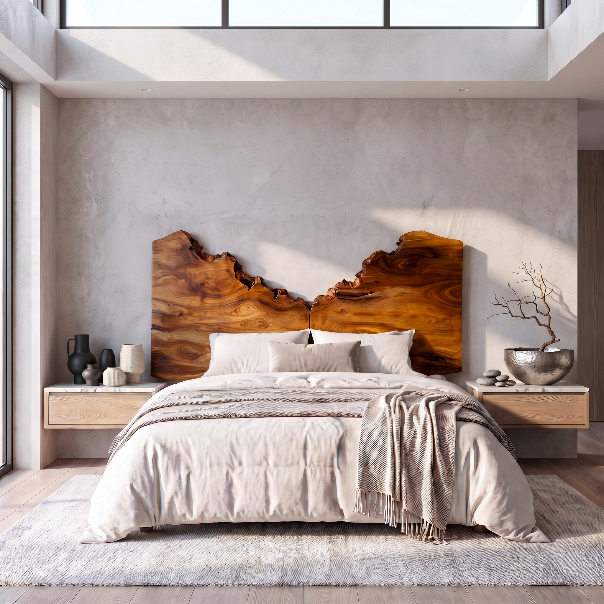 Organic Live Edge Headboard Wooden Bed Headboard For Bedroom
