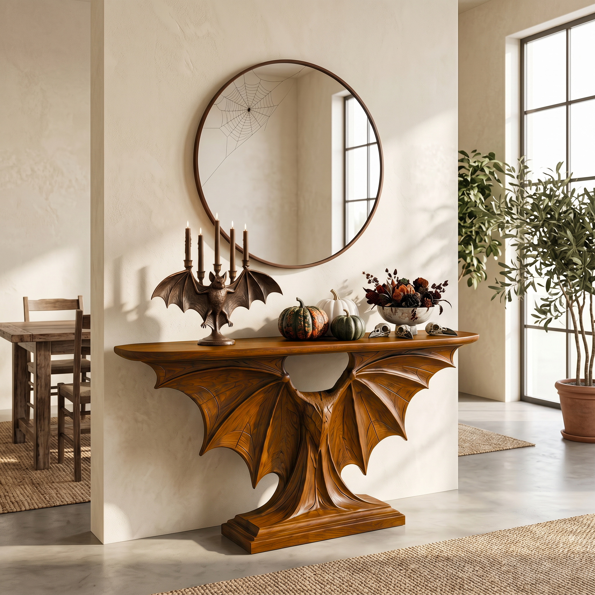 Modern Console Table Handcrafted Sculptural Design For Living Room Entryway