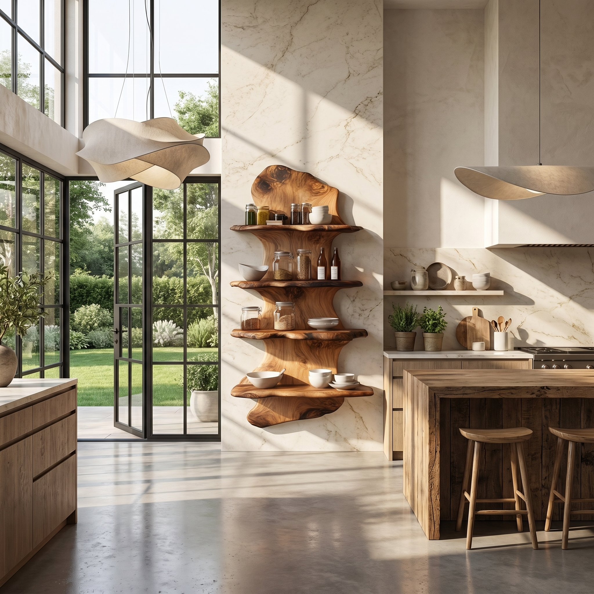Handcrafted Floating Shelf Sculptural Tree Design For Home Decor