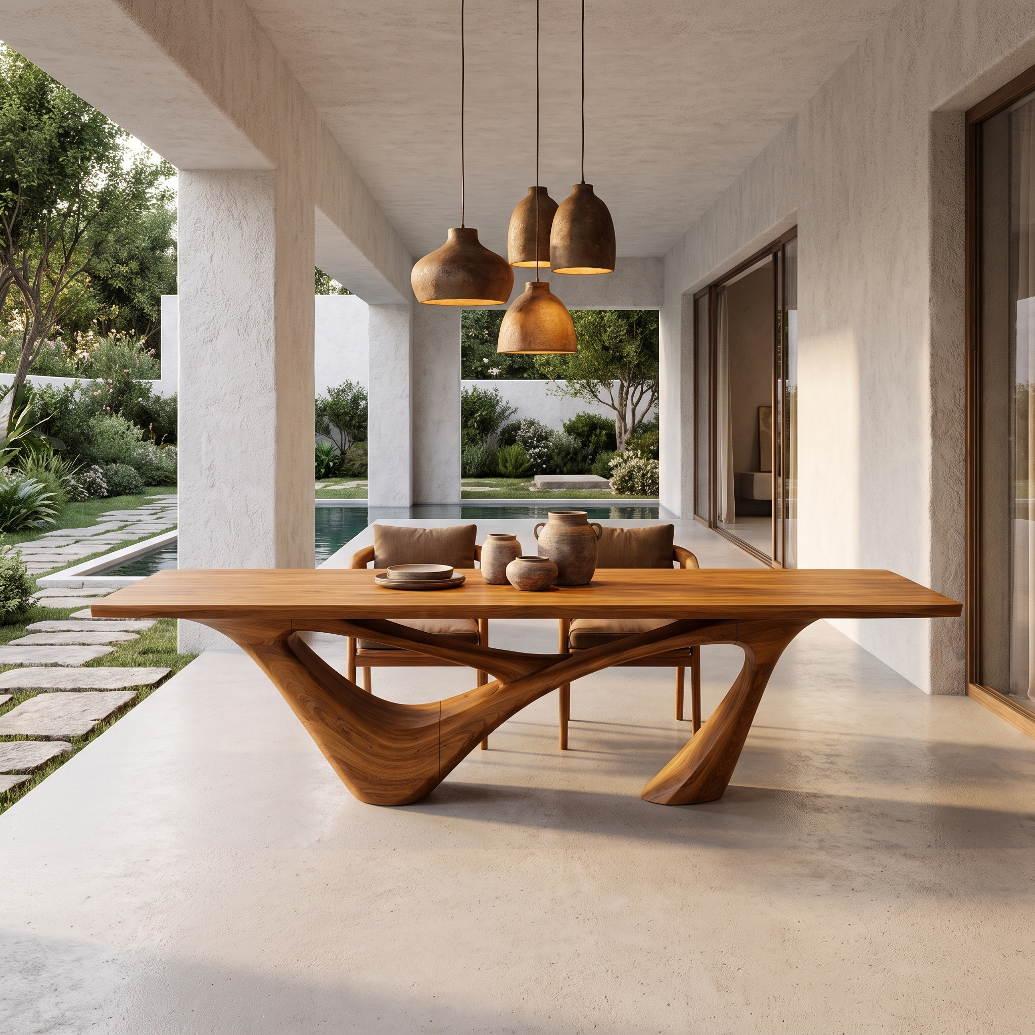 Minimalist Wing Pedestal Dining Table Solid Wood Dining Table For Dining Room