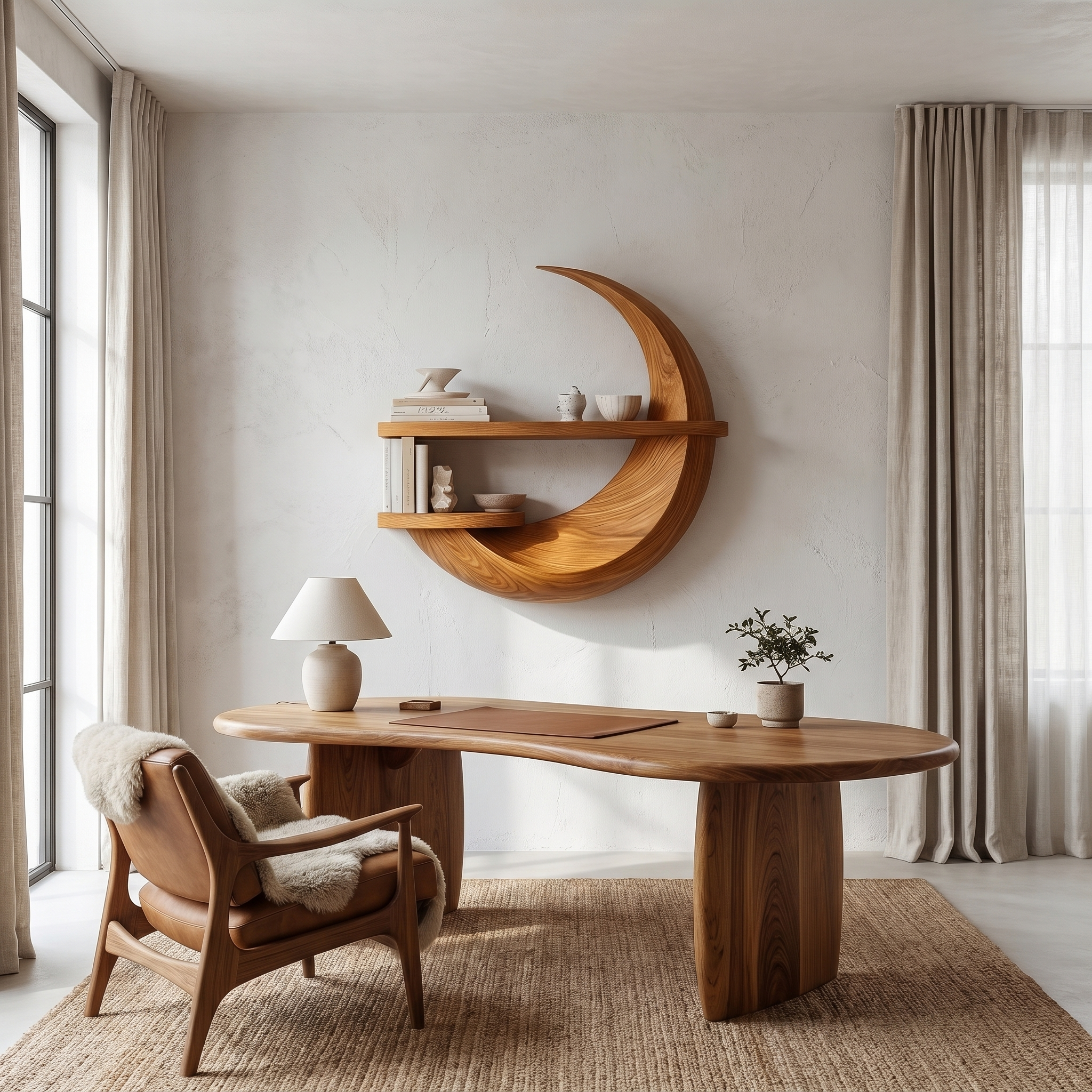 Rustic Floating Shelf With Natural Wood Display Storage For Living Room