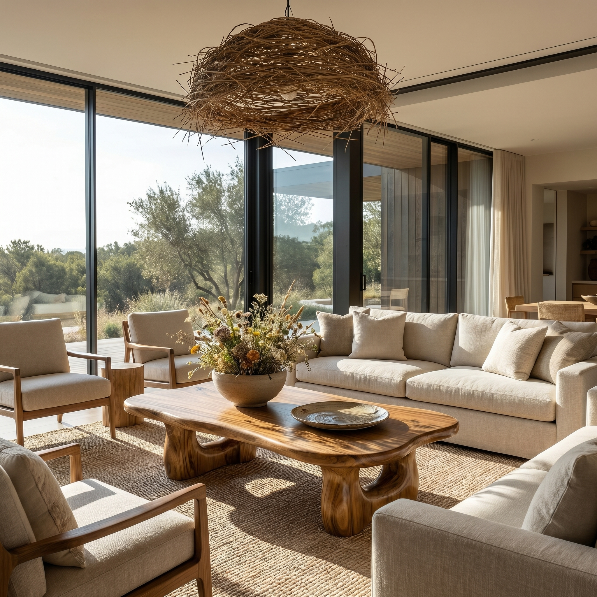 Rustic Wooden Coffee Table Natural Statement Furniture For Living Room