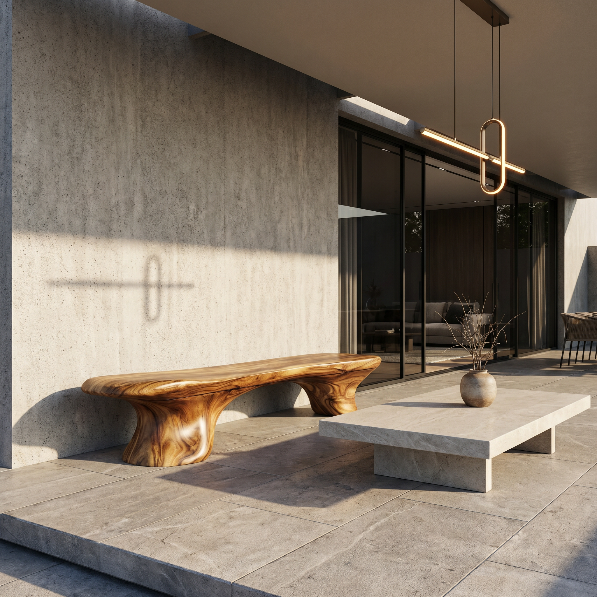 Organic Bench Natural Wood Accent Seating For Home
