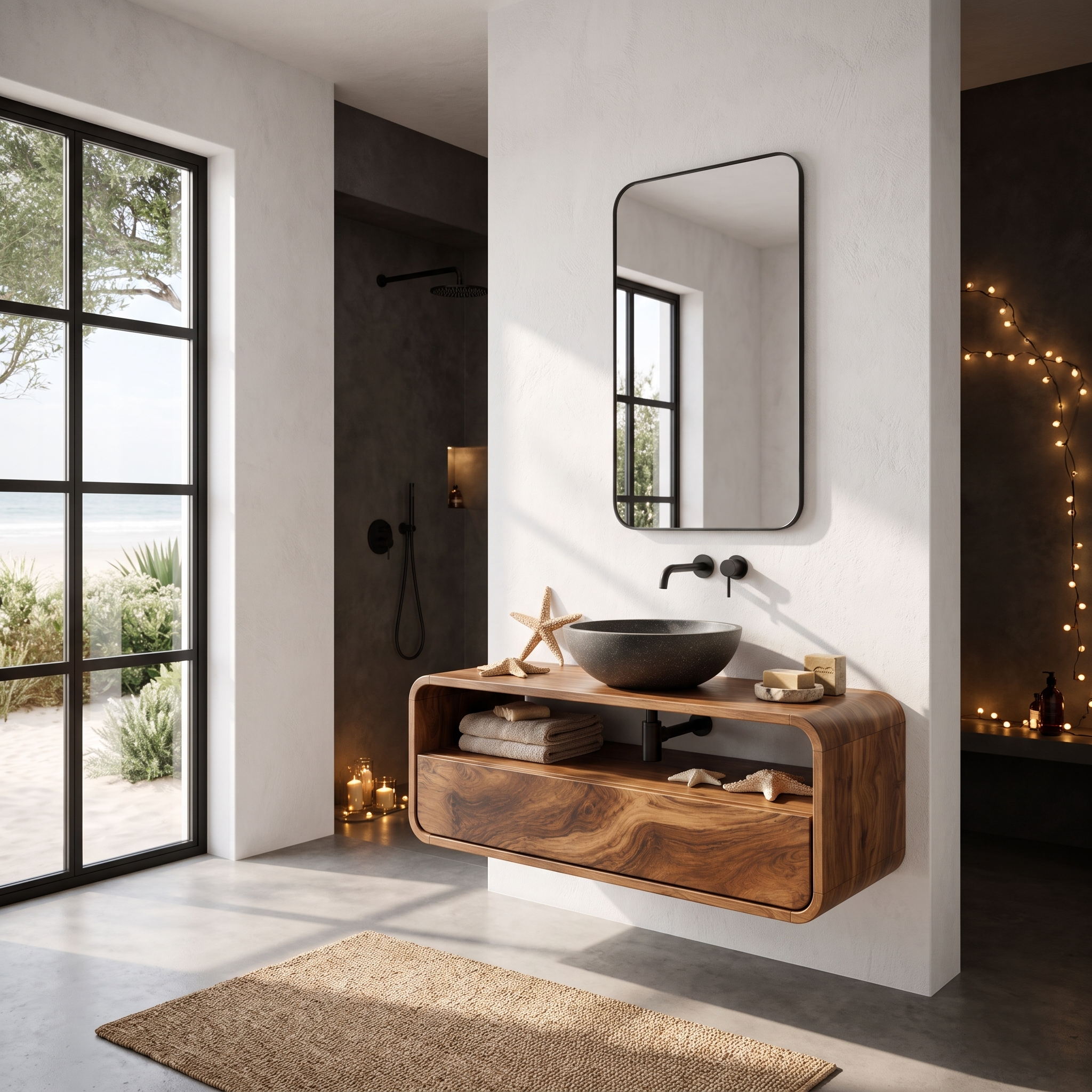 Rustic Floating Bathroom Vanity With Built In Storage Drawer For Bathroom