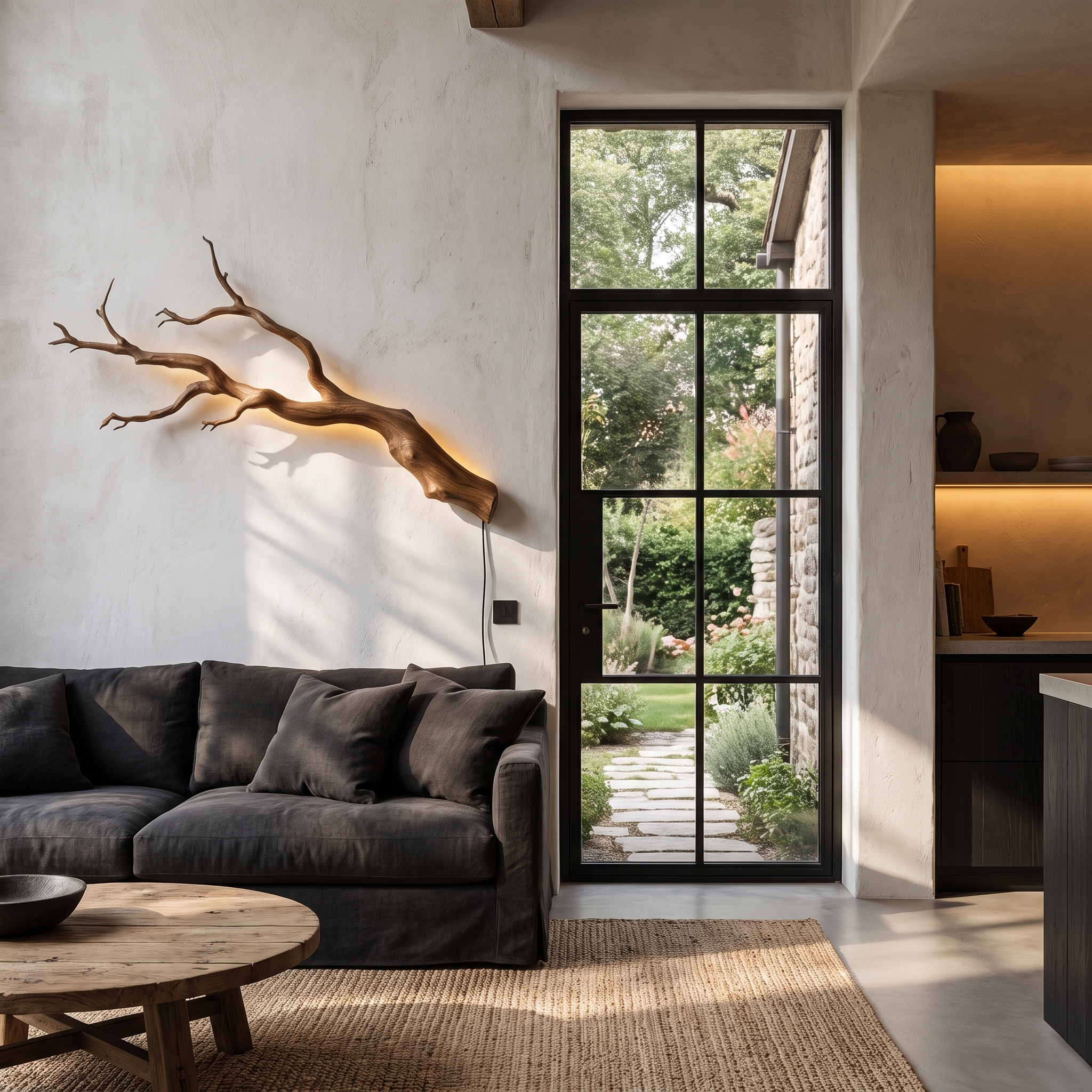Organic Wall Lamp With Sculptural Tree Branch Design For Living Room