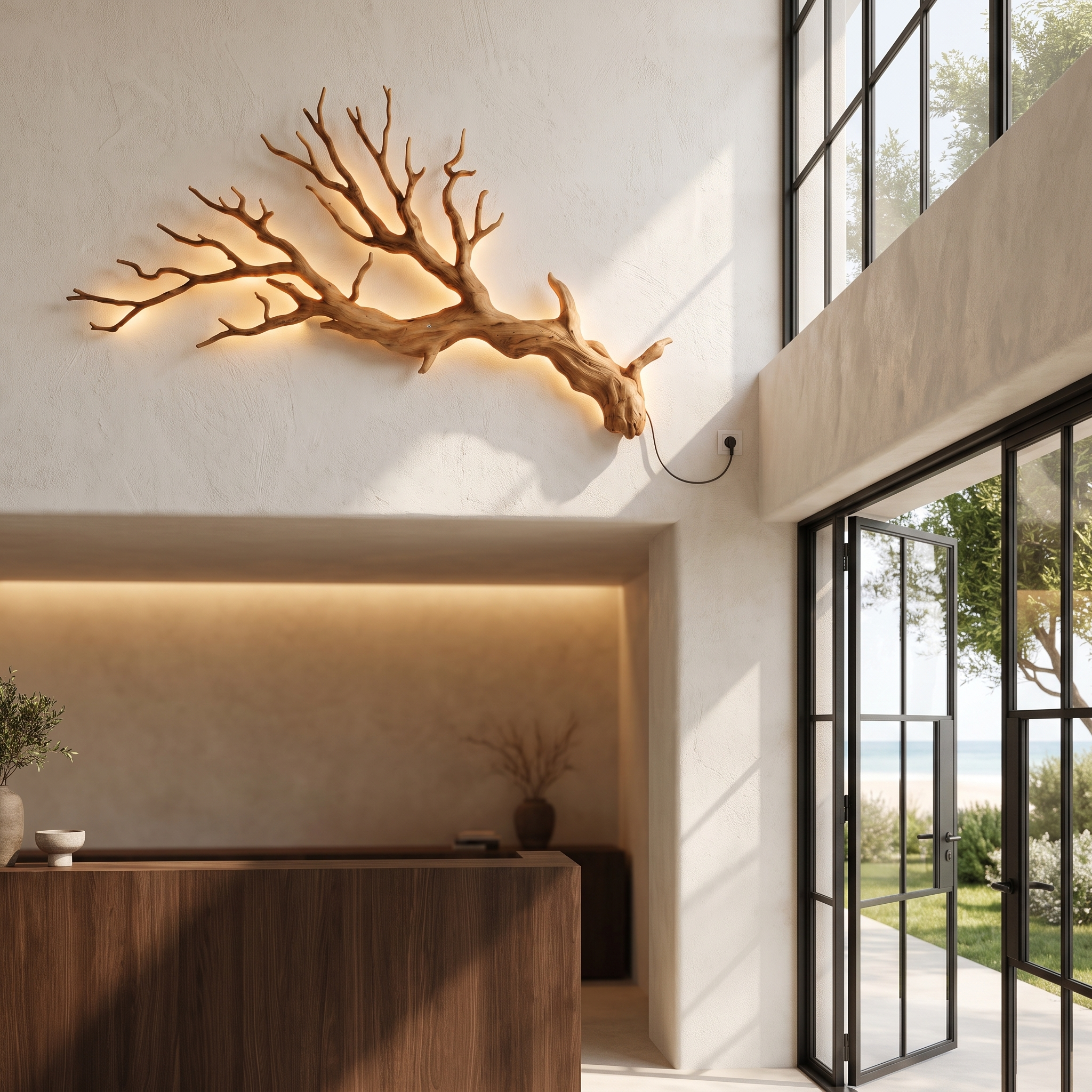 Sculptural Wall Light With Nature Inspired Tree Branch Design For Entryway