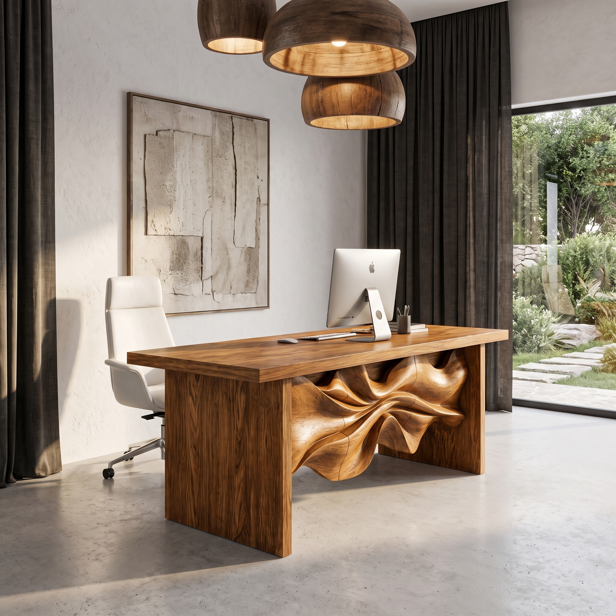 Minimalist Writing Desk Handcrafted Storage Design For Home Office