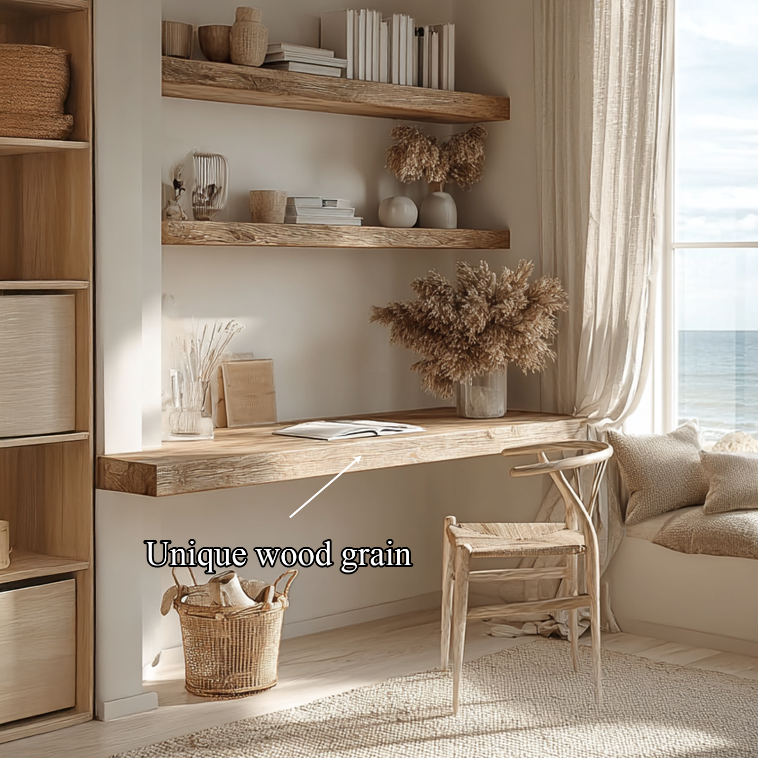 Mid Century Floating Desk Modern Living Room