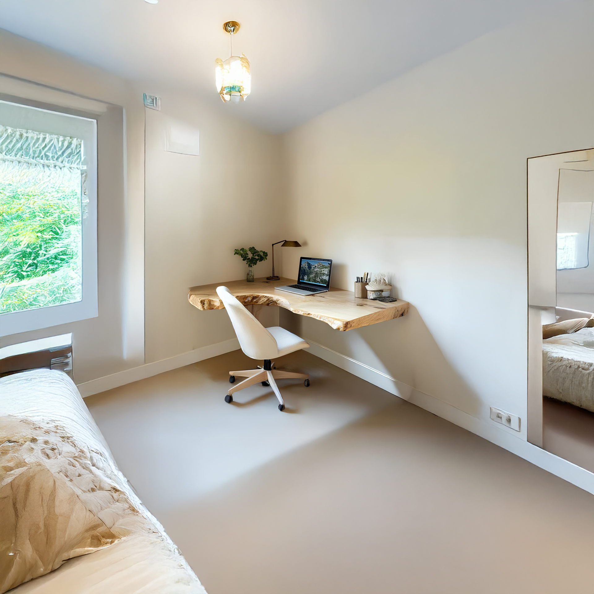Mid Century Floating Desk Bedroom Study