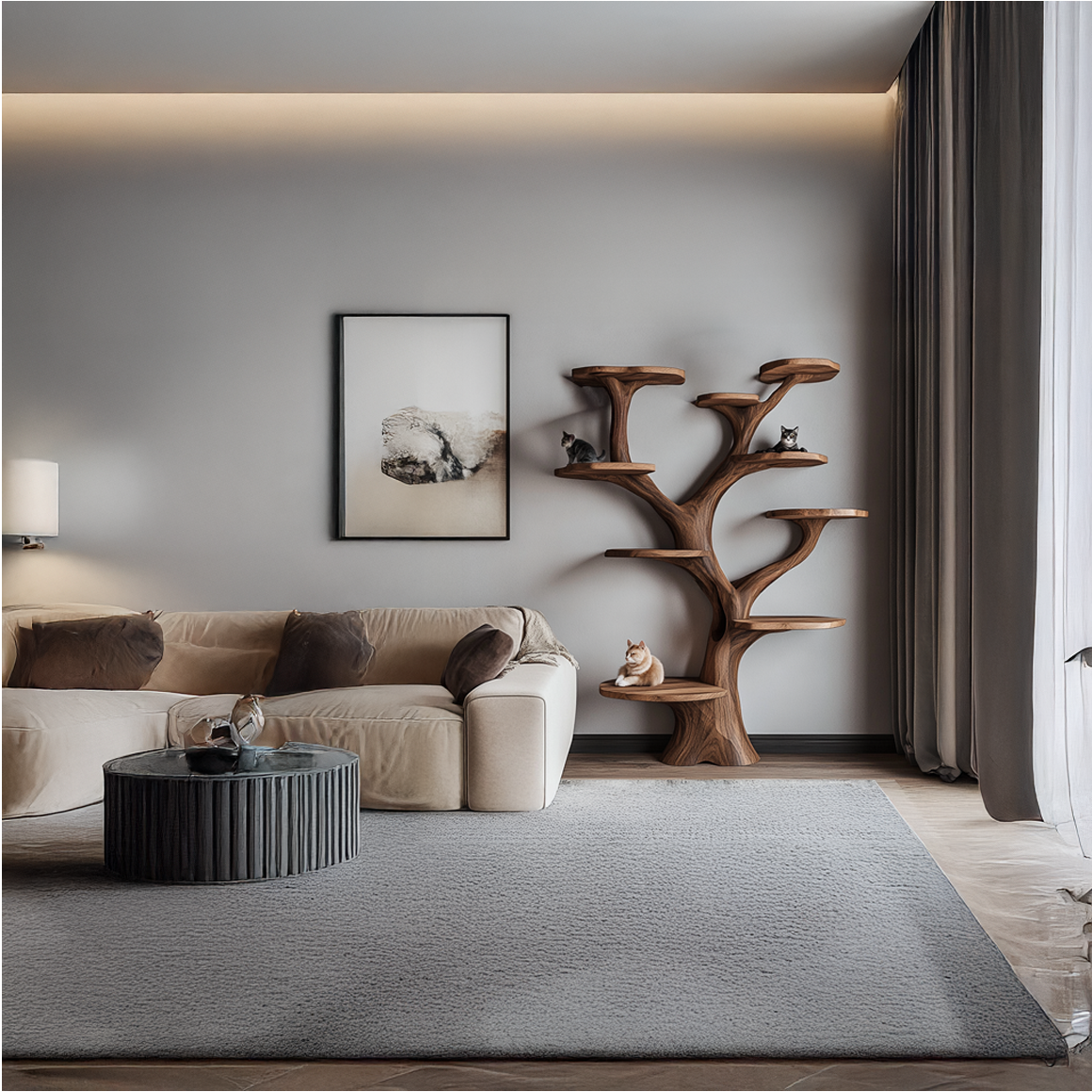 Rustic Handcrafted Cat Tree Furniture Contemporary Interiors