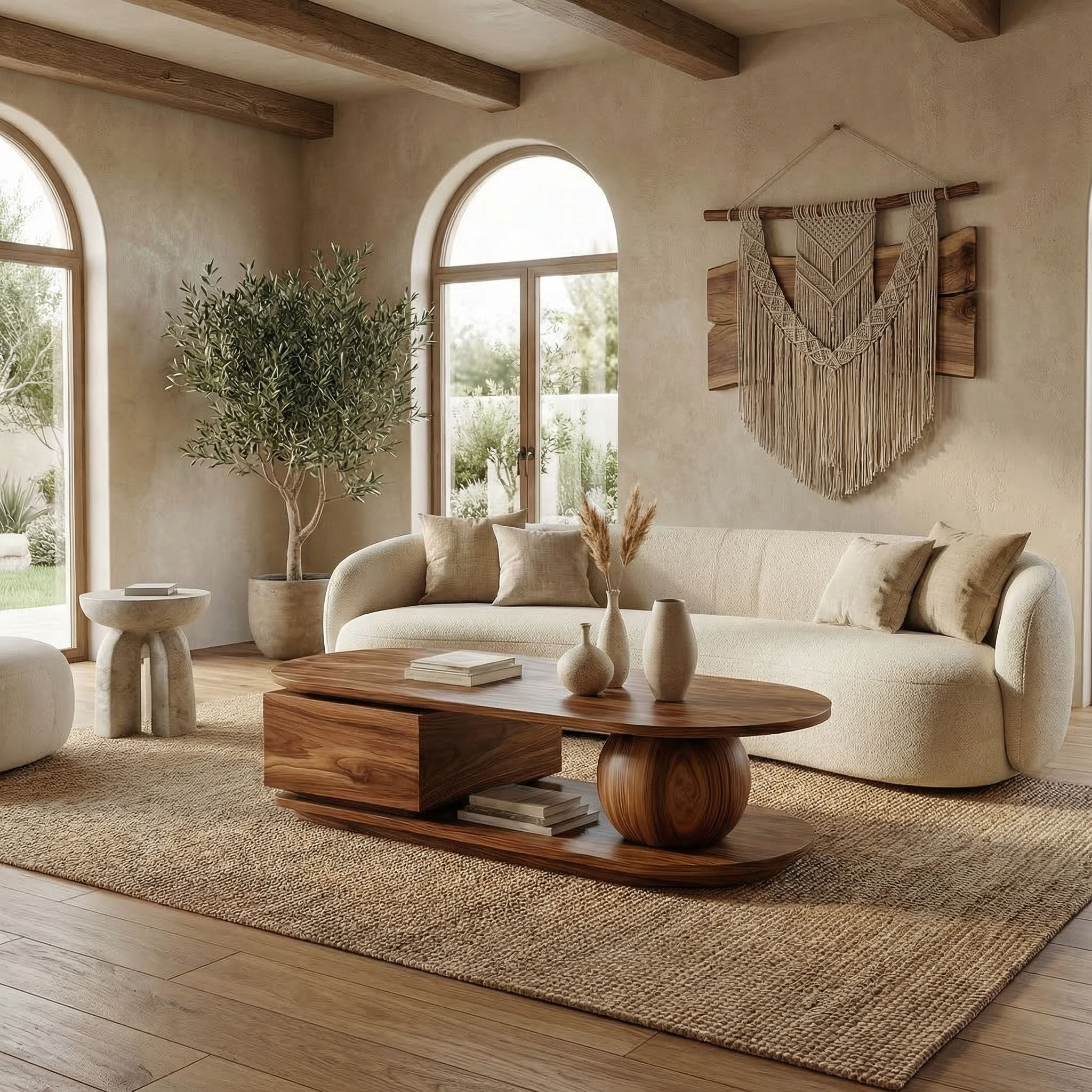 Rustic Coffee Table Solid Wood For Living Room