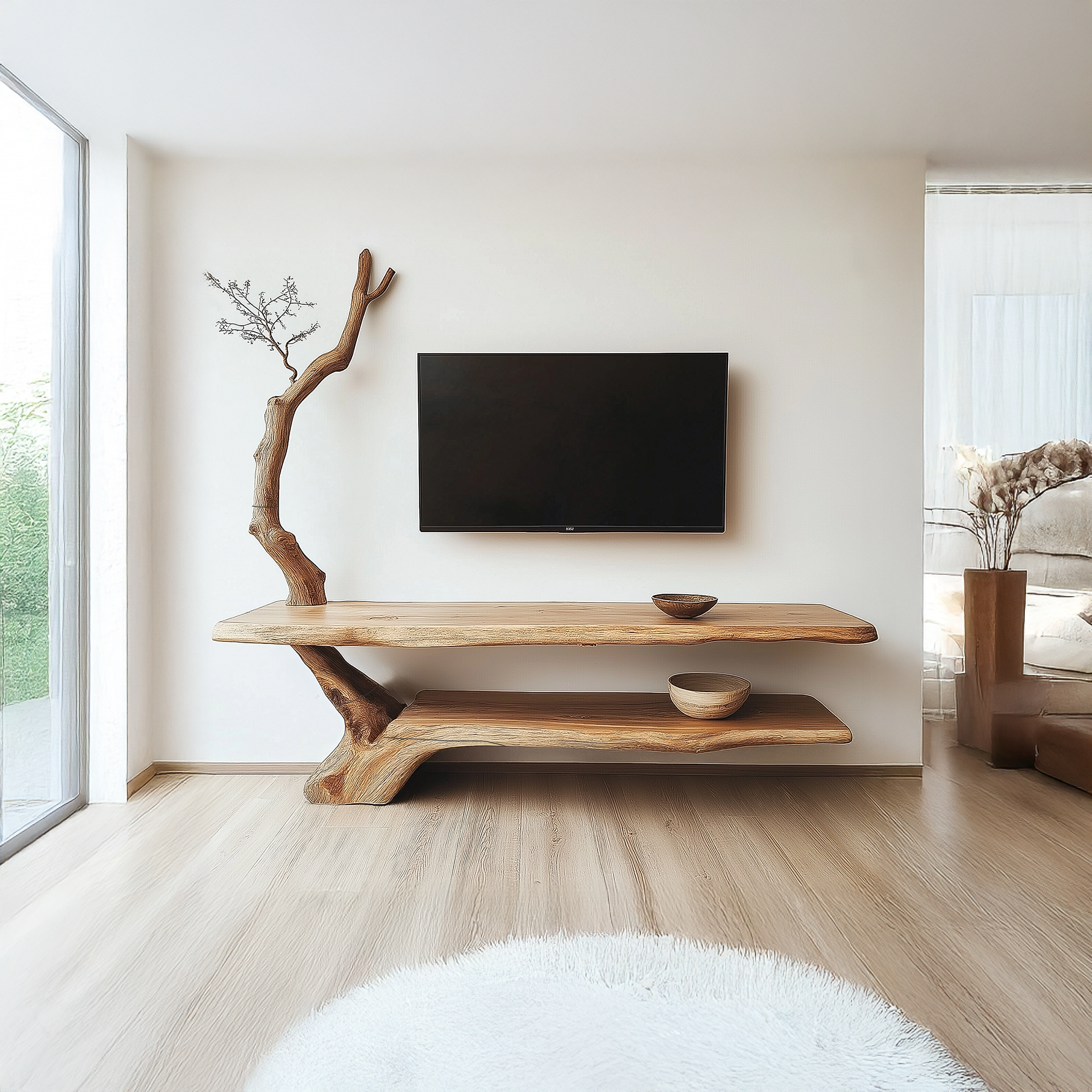 Rustic Live Edge TV Stand Living Room