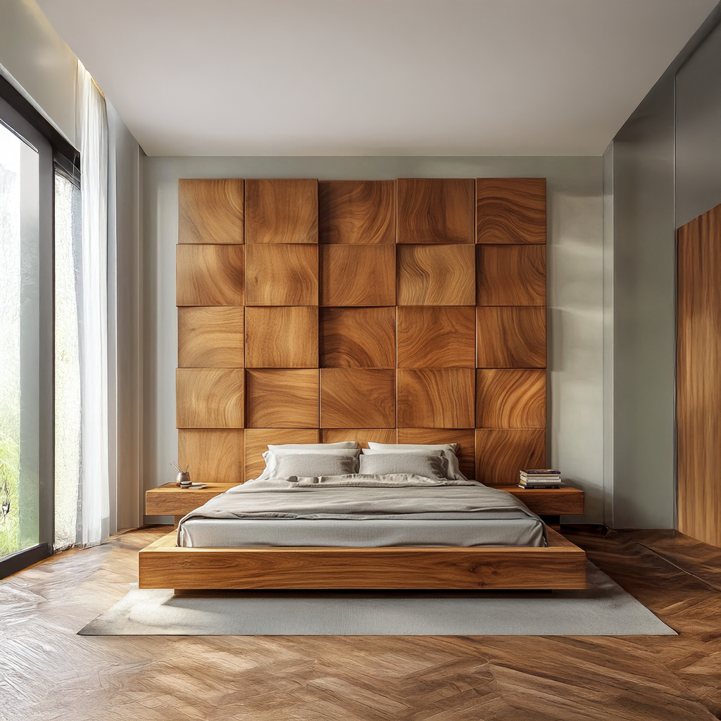 Wood Headboard Panels Solid Wood Wall Decor Bed Room