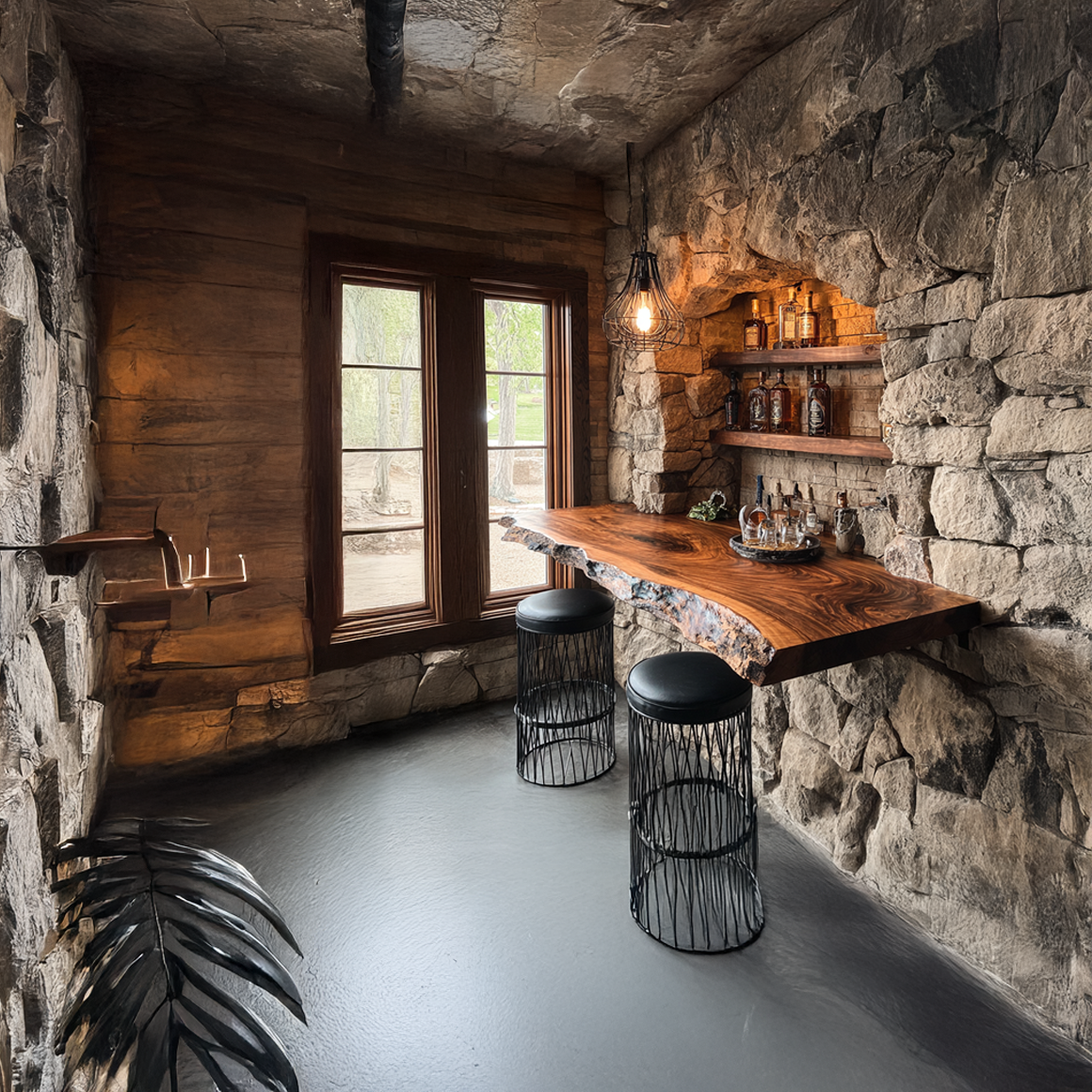 Rustic Floating Bar Shelf Dining Room Home Decor