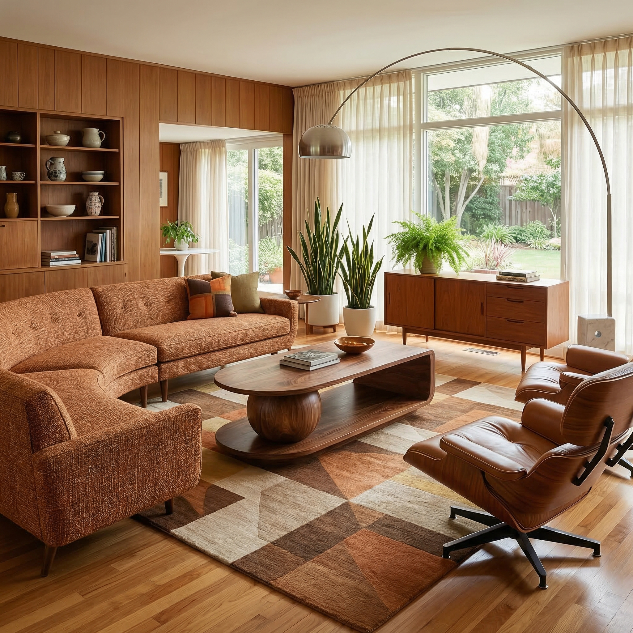 Mid Century Oval Coffee Table For Living Room