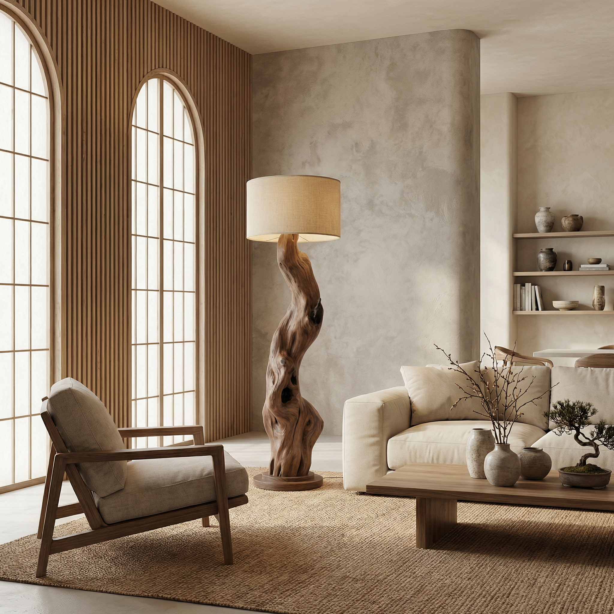 Modern Wooden Standing Floor Lamp For Bedroom And Living Room