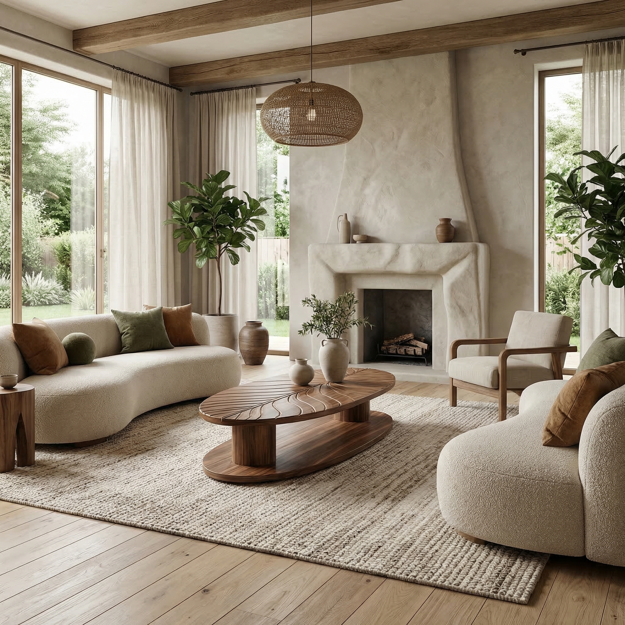 Scandinavian Minimalist Solid Wood Coffee Table For Living Room