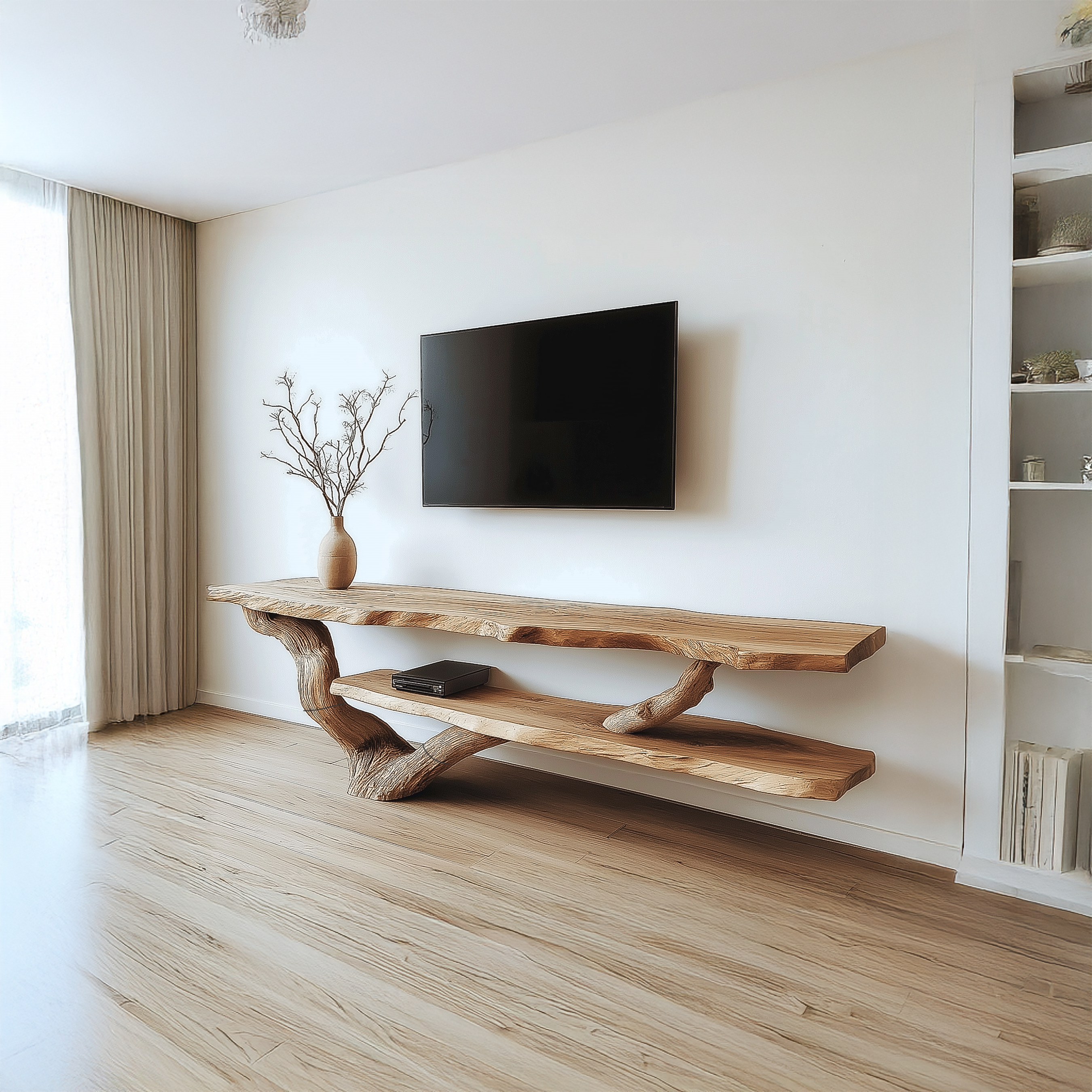 Rustic Live Edge TV Stand Living Room
