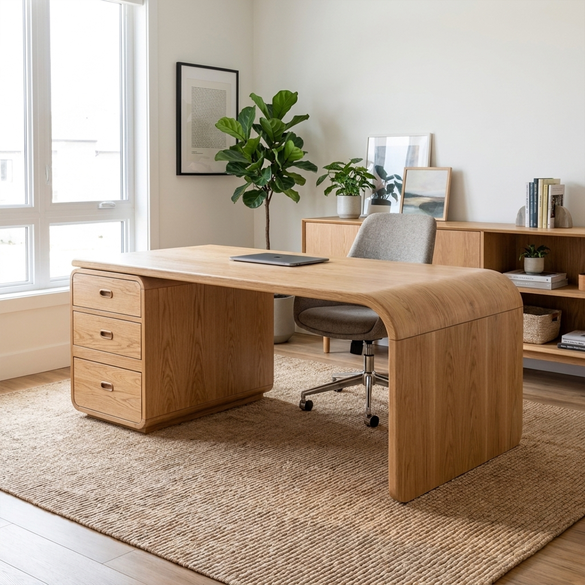 Japandi Harmony Writing Desk Bedroom And Work Room