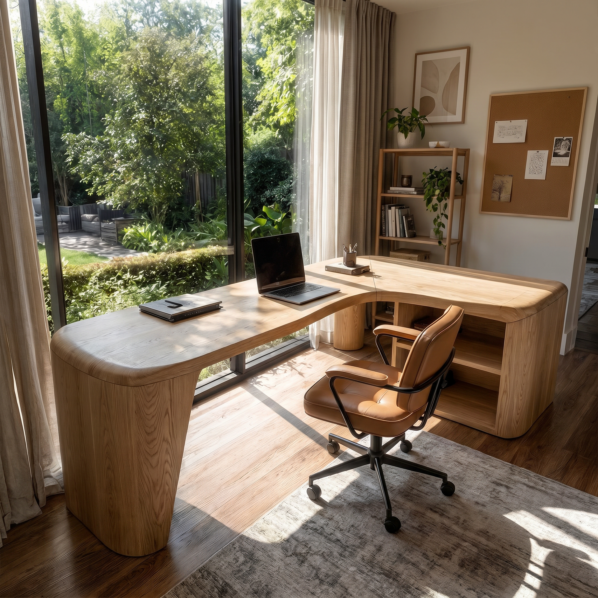 Organic Corner Desk Handcrafted Wood Design For Home Office