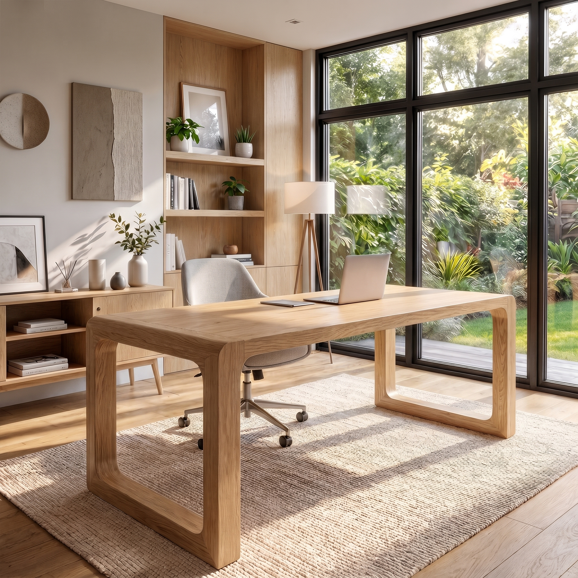 Handcrafted Wooden Desk For Home Office Productivity And Comfort