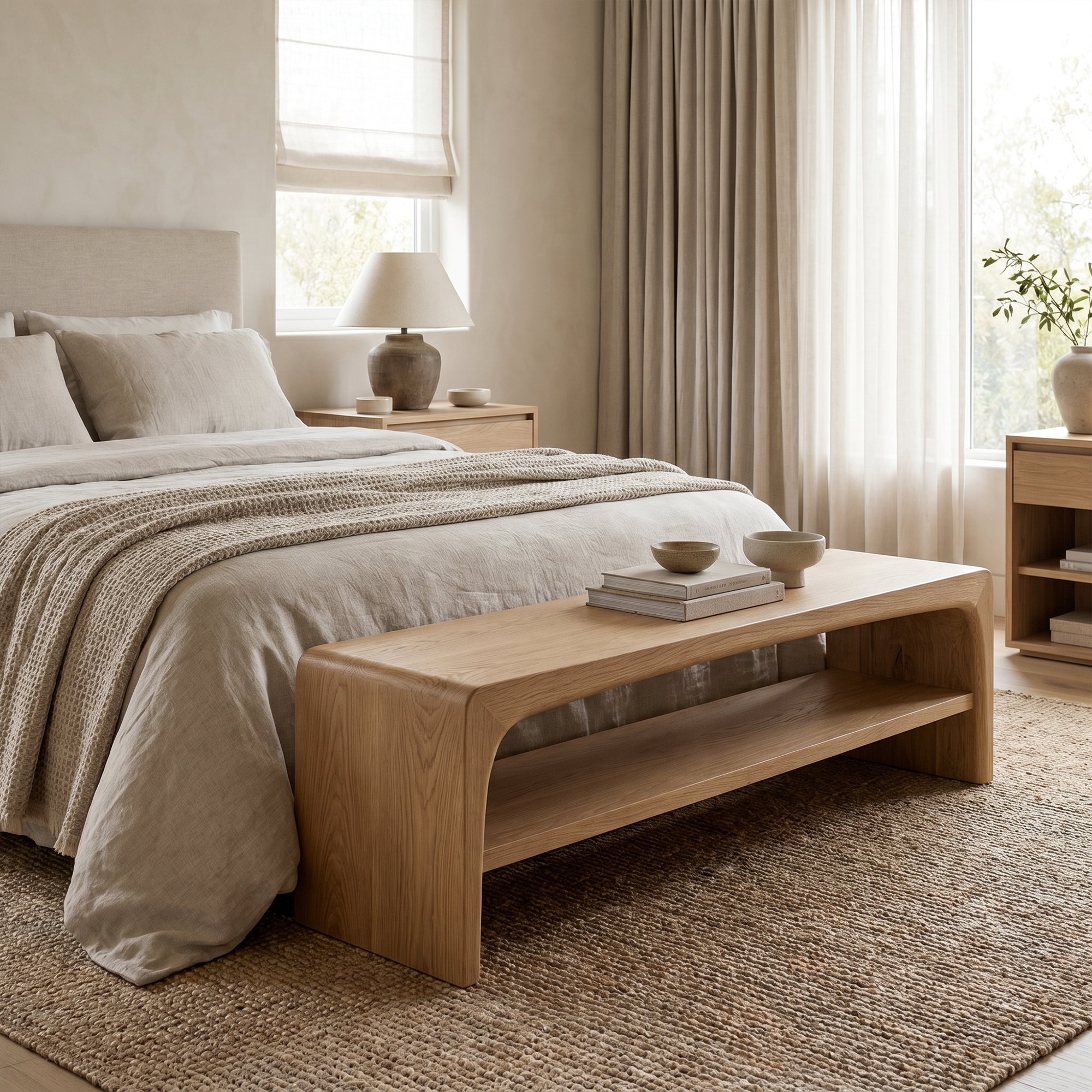 Rustic Live Edge Bench With Open Shoe Storage Shelf For Entryway