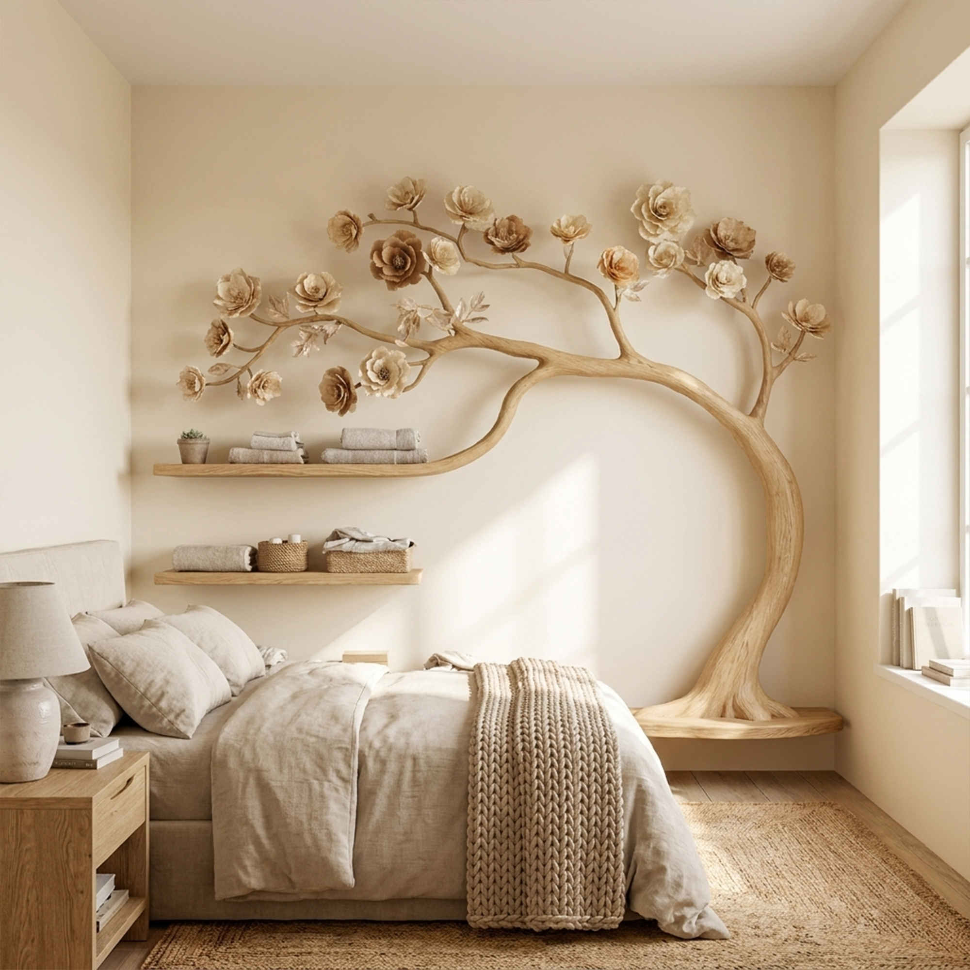 Rustic Tree Wardrobe Solid Wood Handcrafted Bedroom Storage