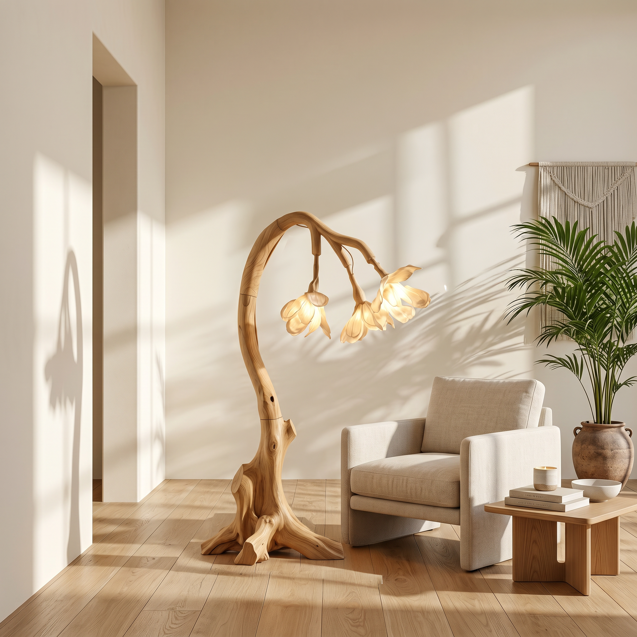 Organic Modern Floral Floor Lamp For Living Room And Bedroom