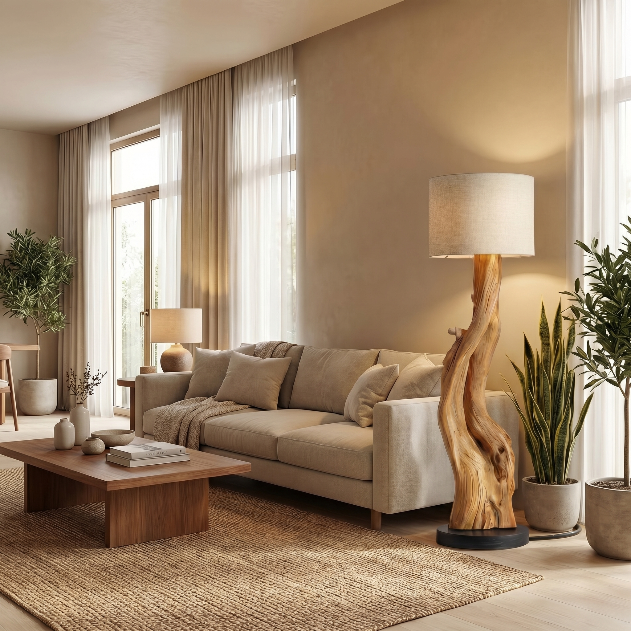 Organic Sculptural Floor Lamp For Bedroom And Living Room