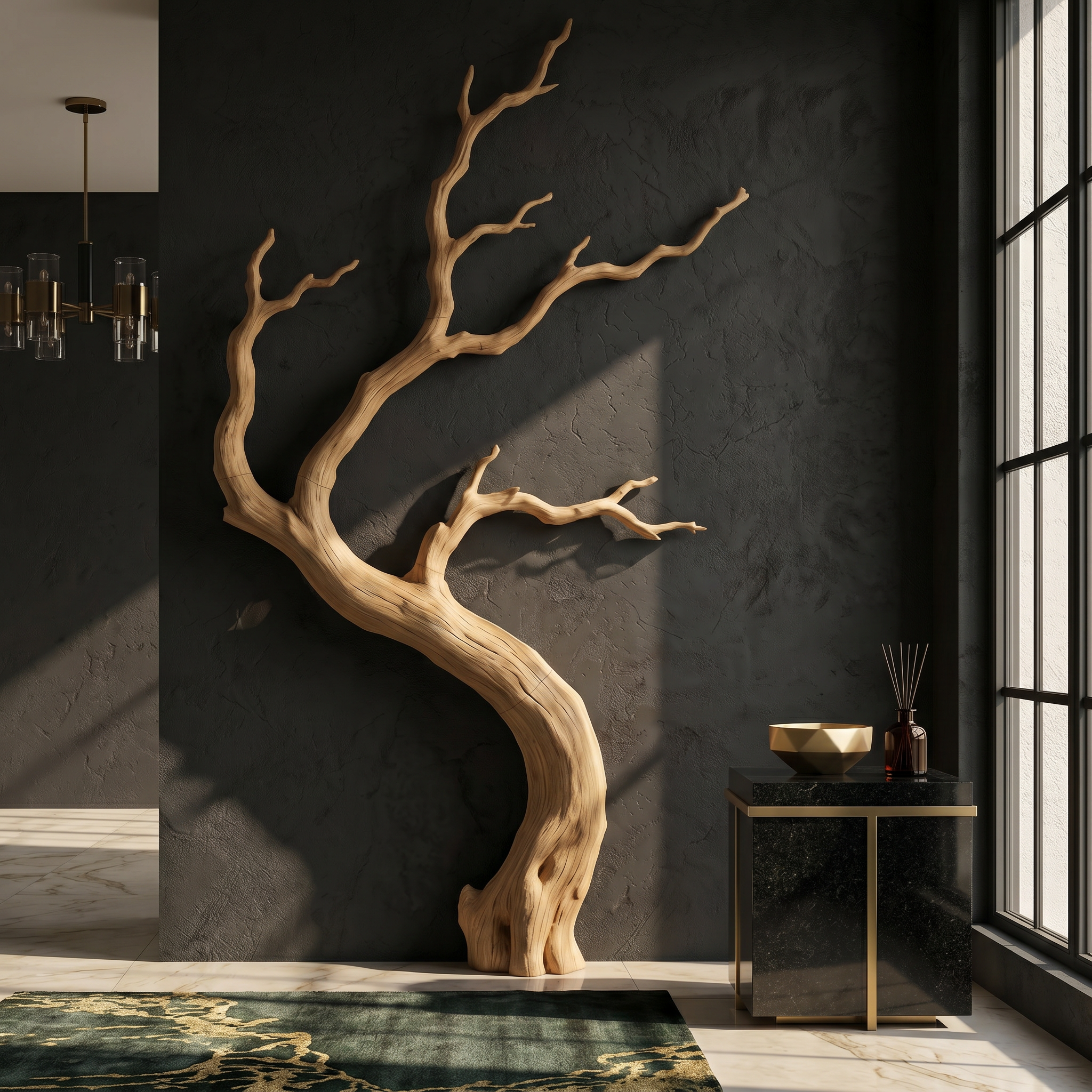 Rustic Wall Decor Tree Branch Design For Living Room