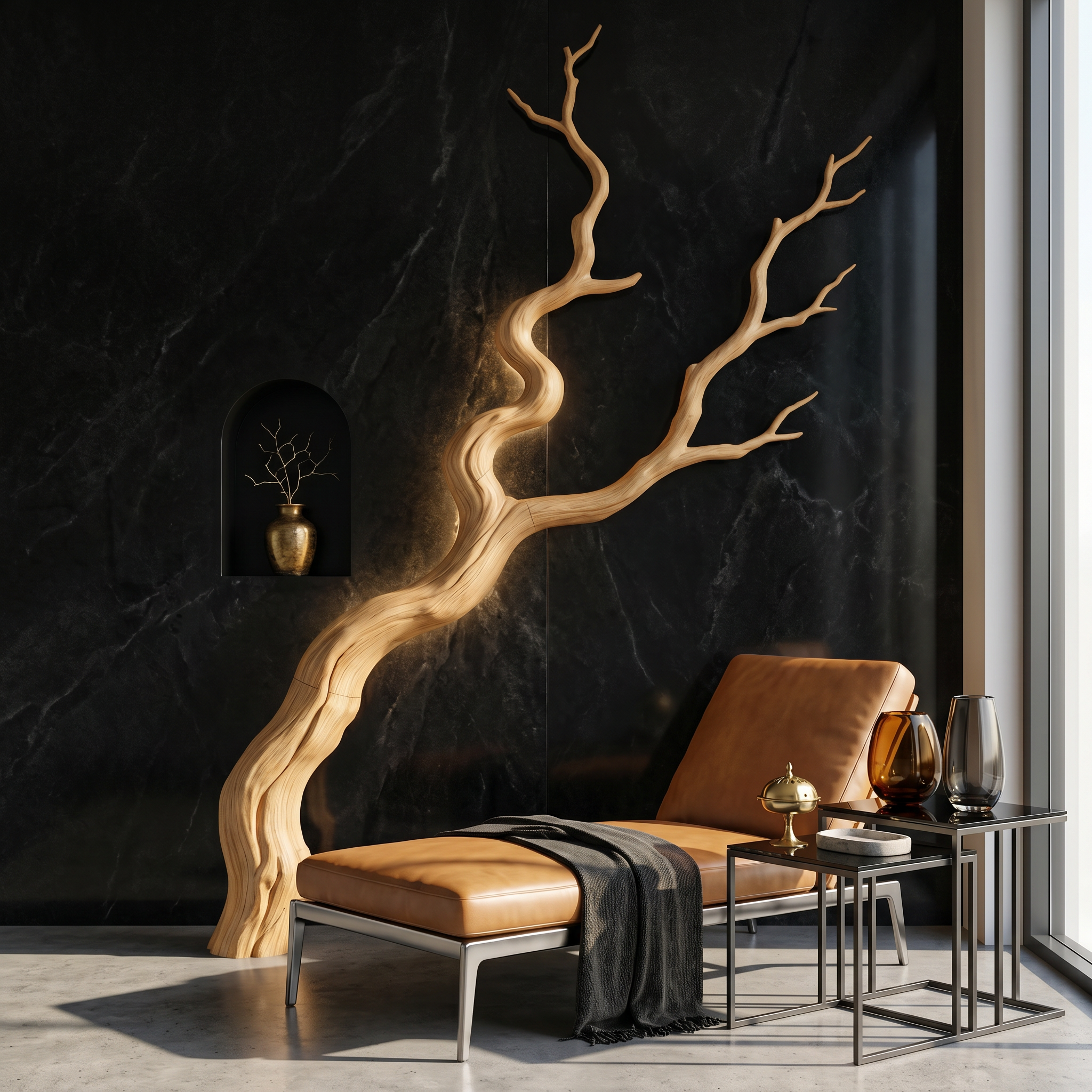 Nature Inspired Wall Decor Sculptural Branch Design For Living Room