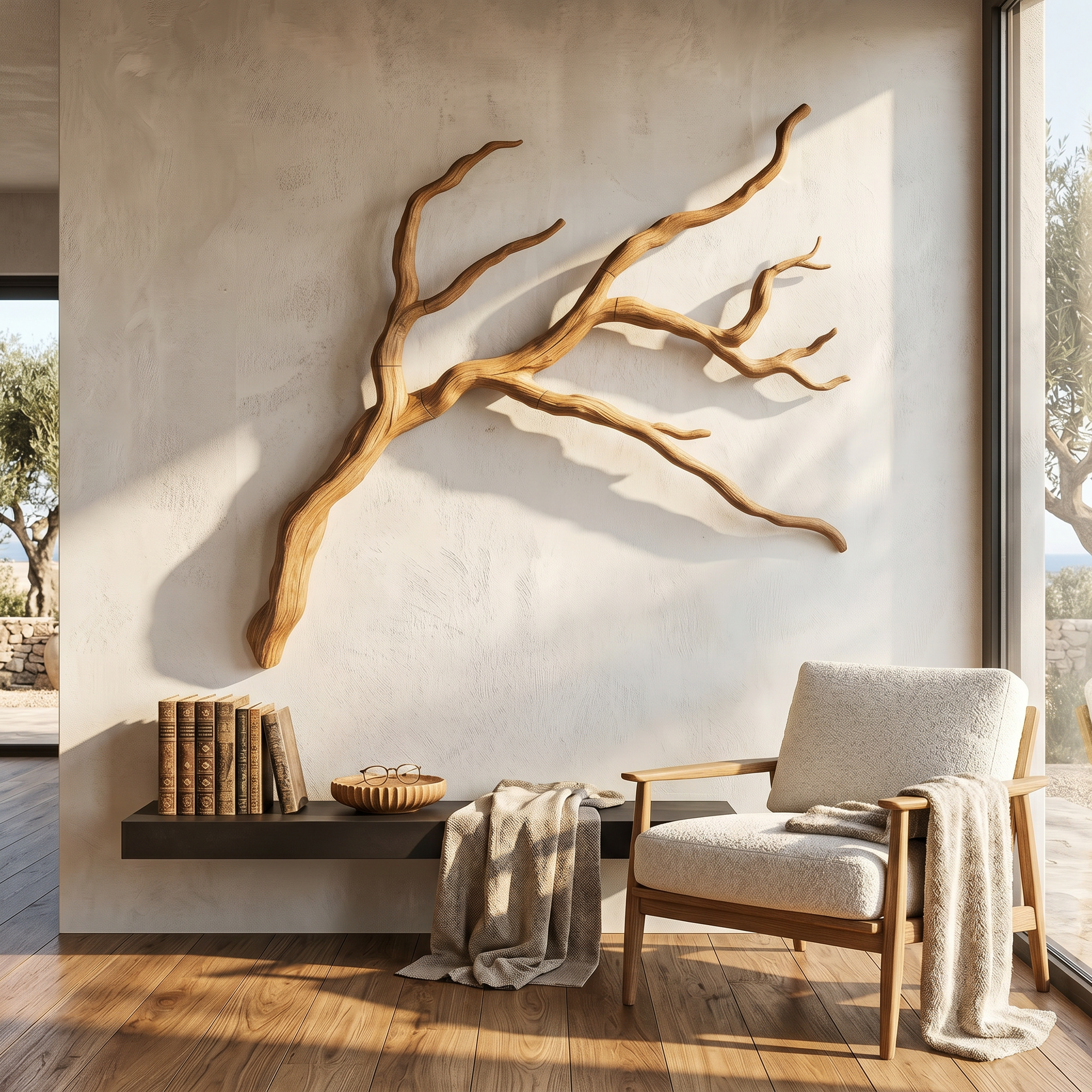 Modern Wall Decor Sculptural Branch Form For Living Room