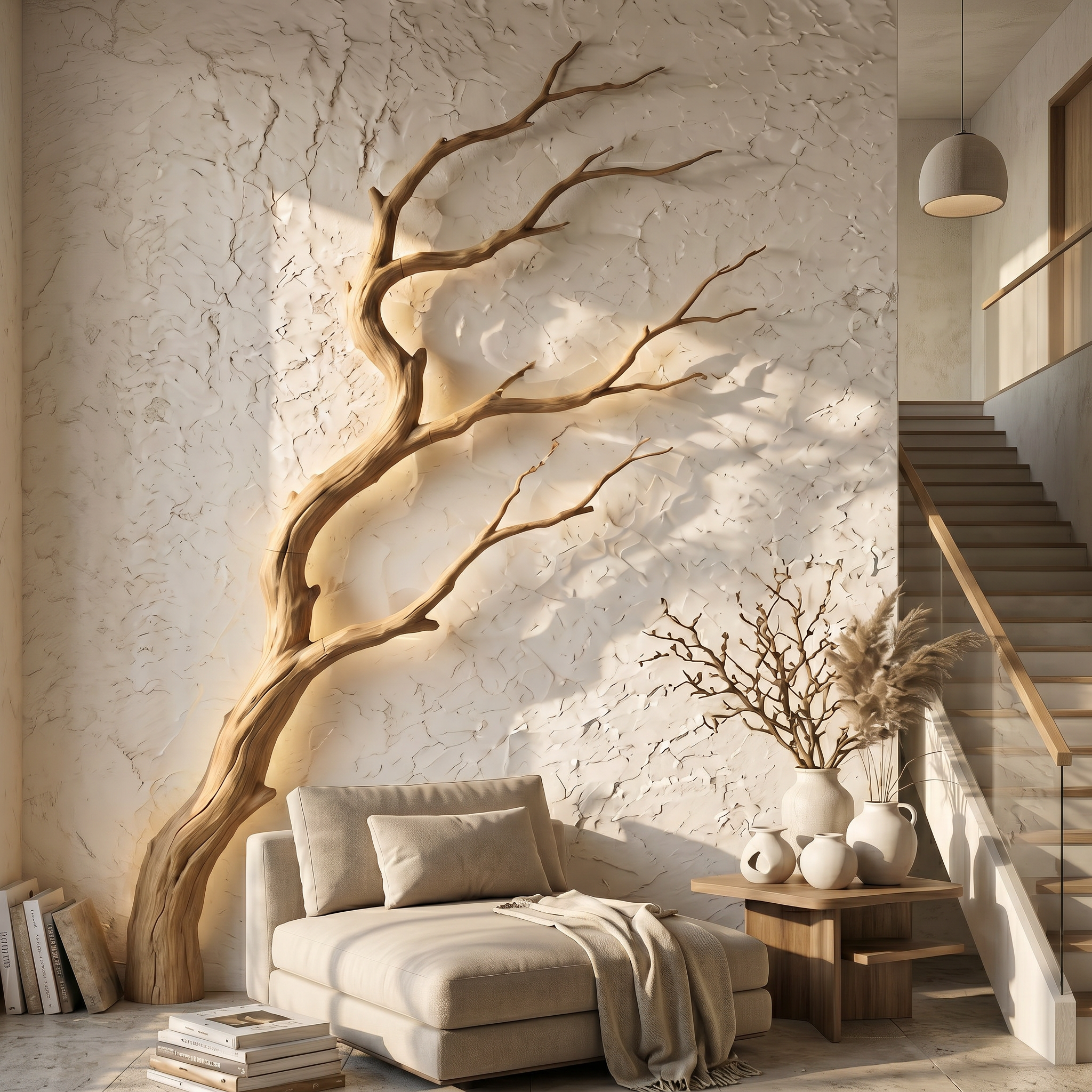 Organic Modern Wall Decor Sculptural Tree Branch For Entryway
