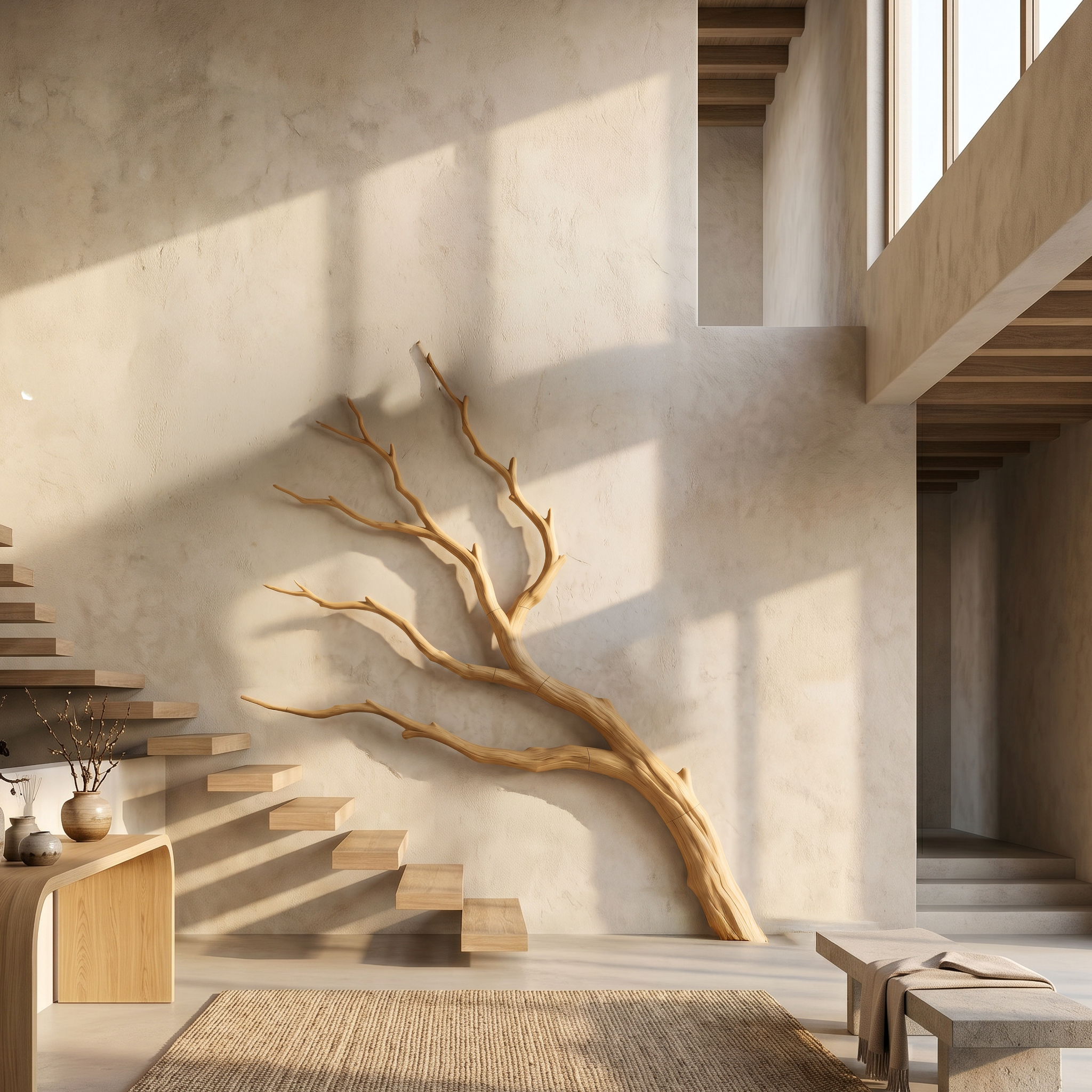 Contemporary Wall Decor Natural Tree Branch Form For Living Room