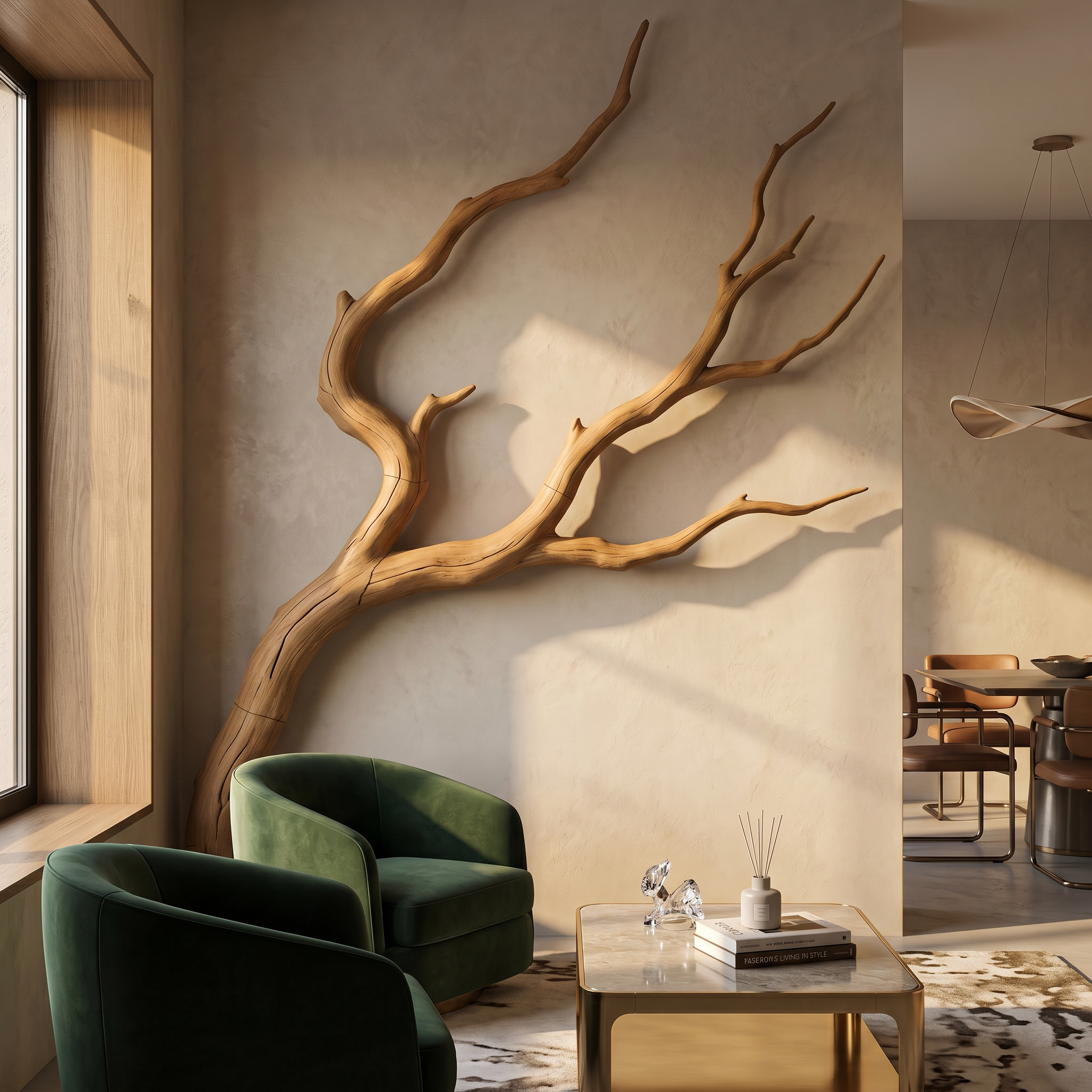 Minimalist Wall Decor Organic Branch Form For Living Room