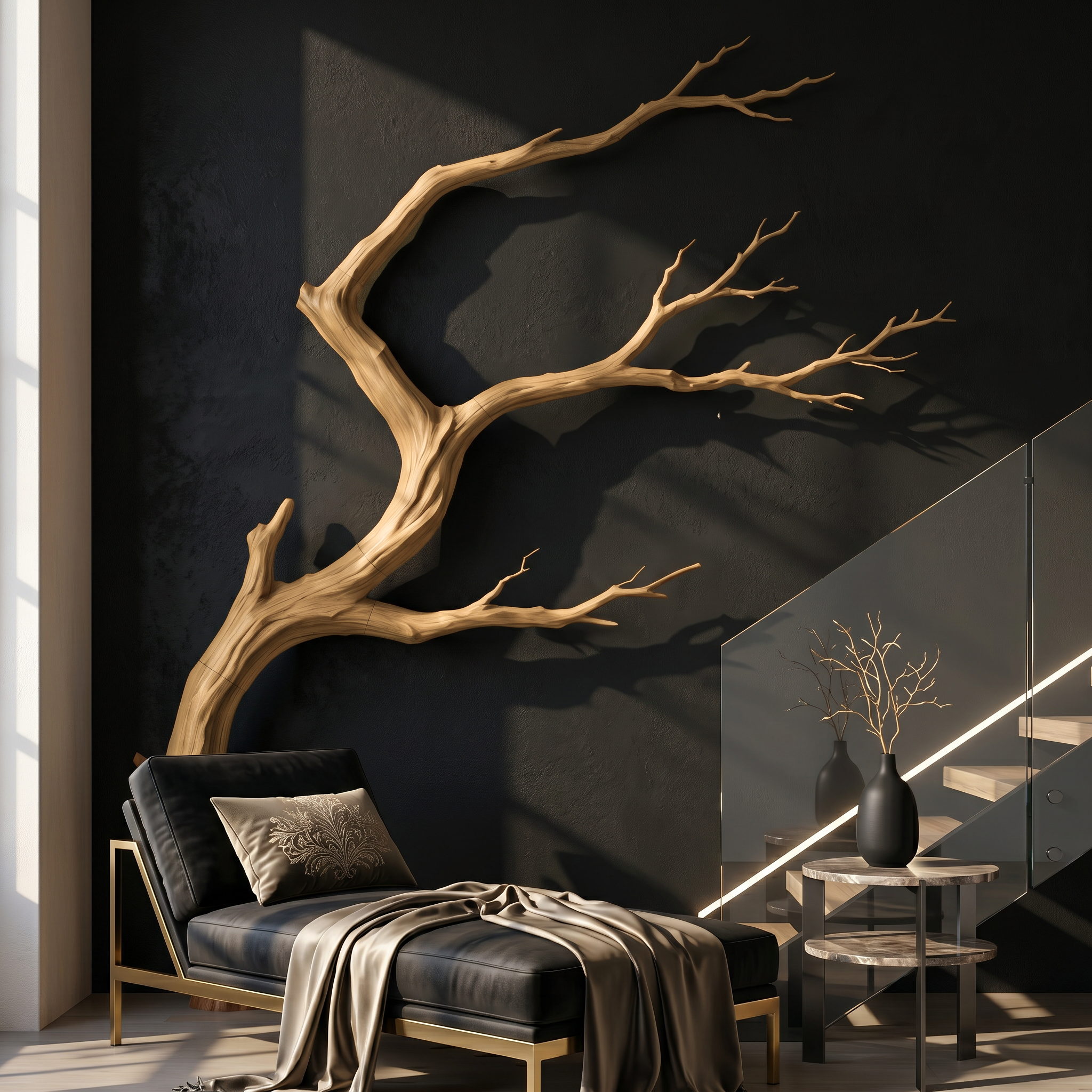 Organic Wall Decor Organic Tree Branch Form For Living Room