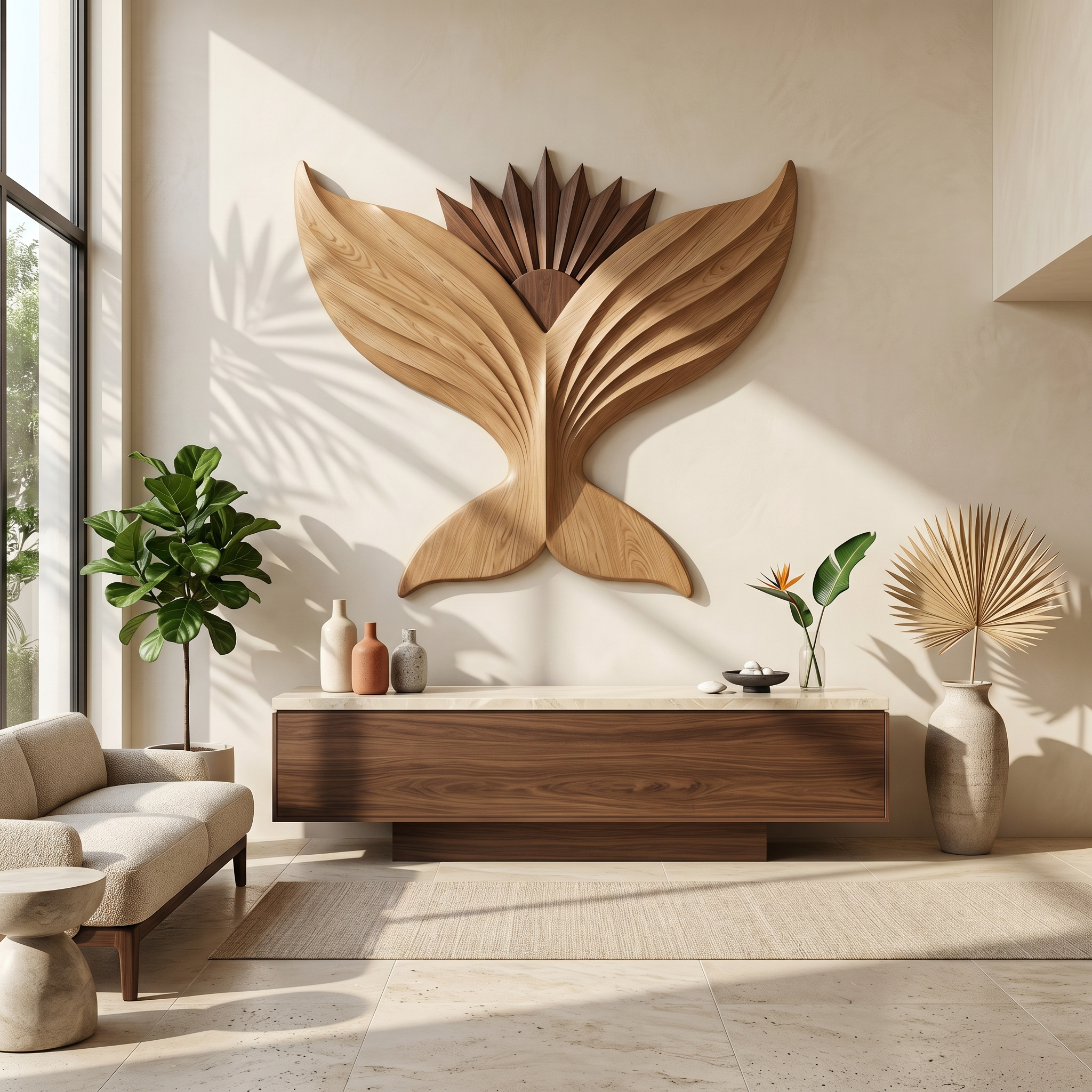 Sculptural Eagle Wooden Wall Art For Living Room And Entryway