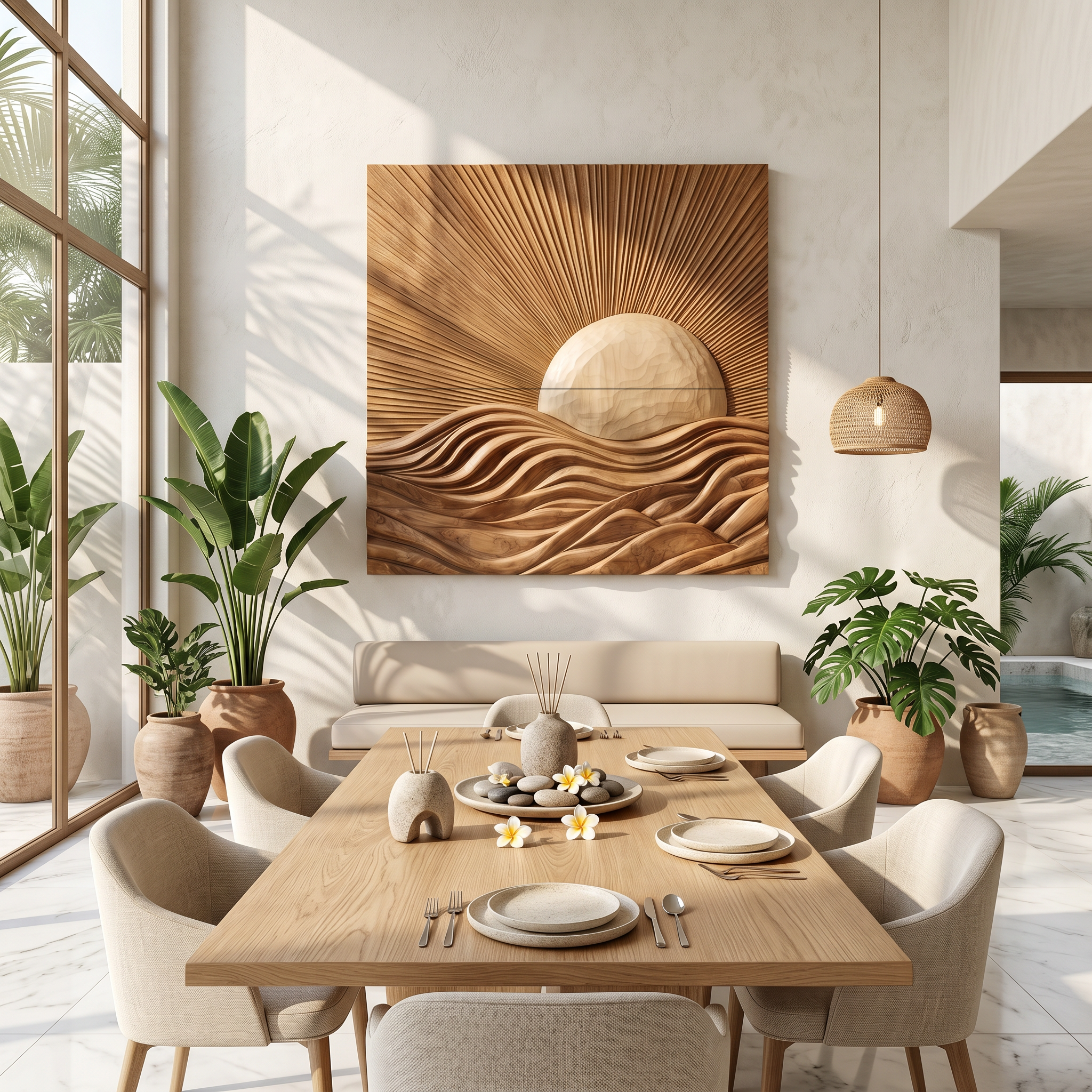Organic Sunrise Wall Art Panel For Living Room And Entryway