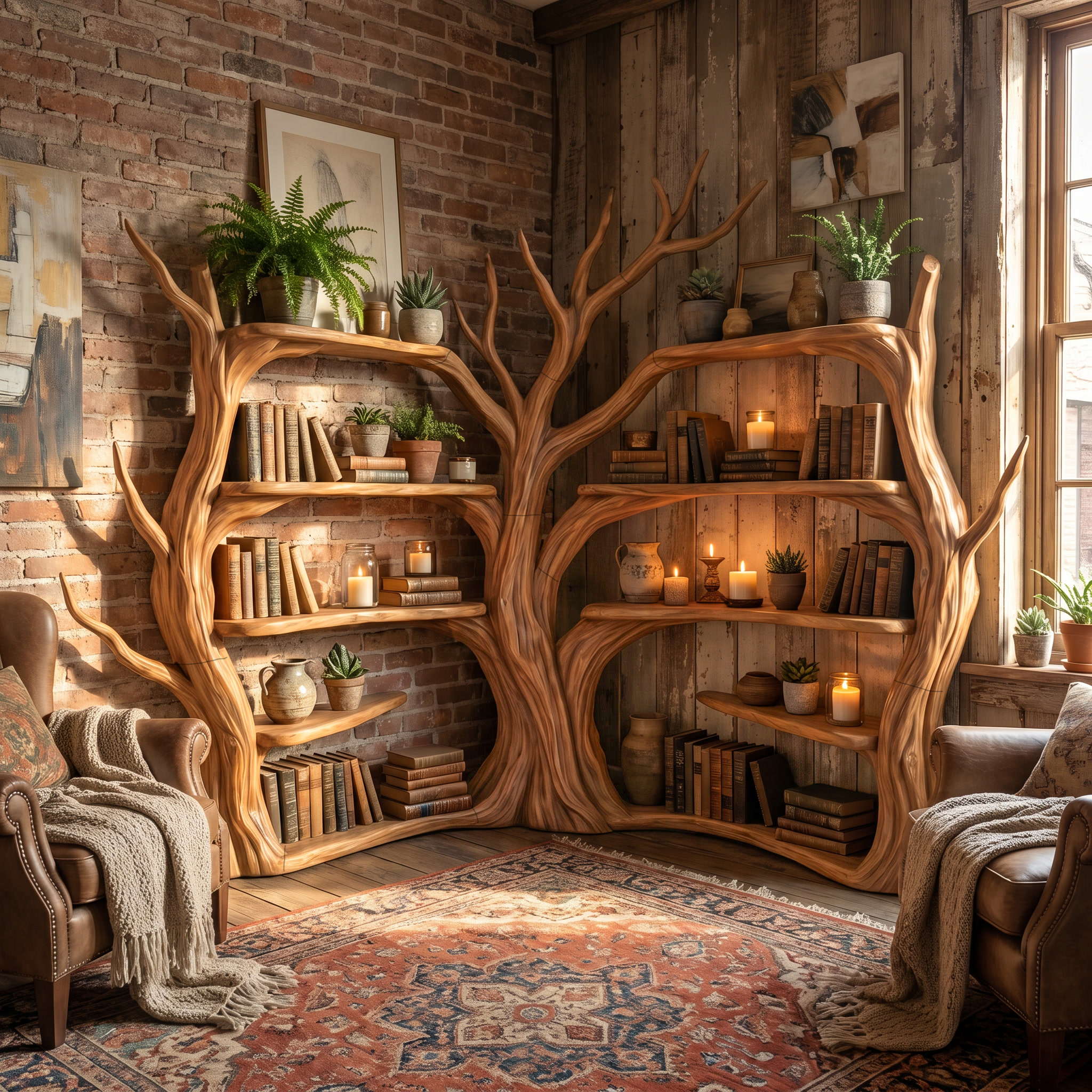 Tree Corner Bookshelf For Living Room And Reading Room