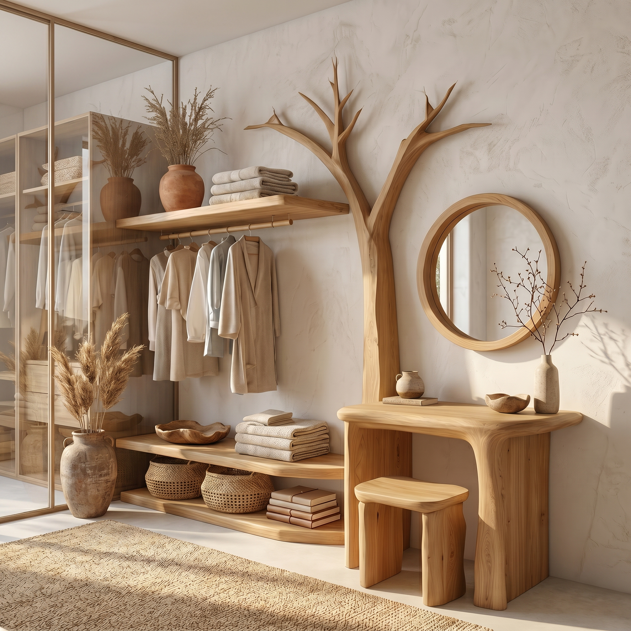Organic Tree Coat Rack Dressing Table Bedroom And Dressing Room