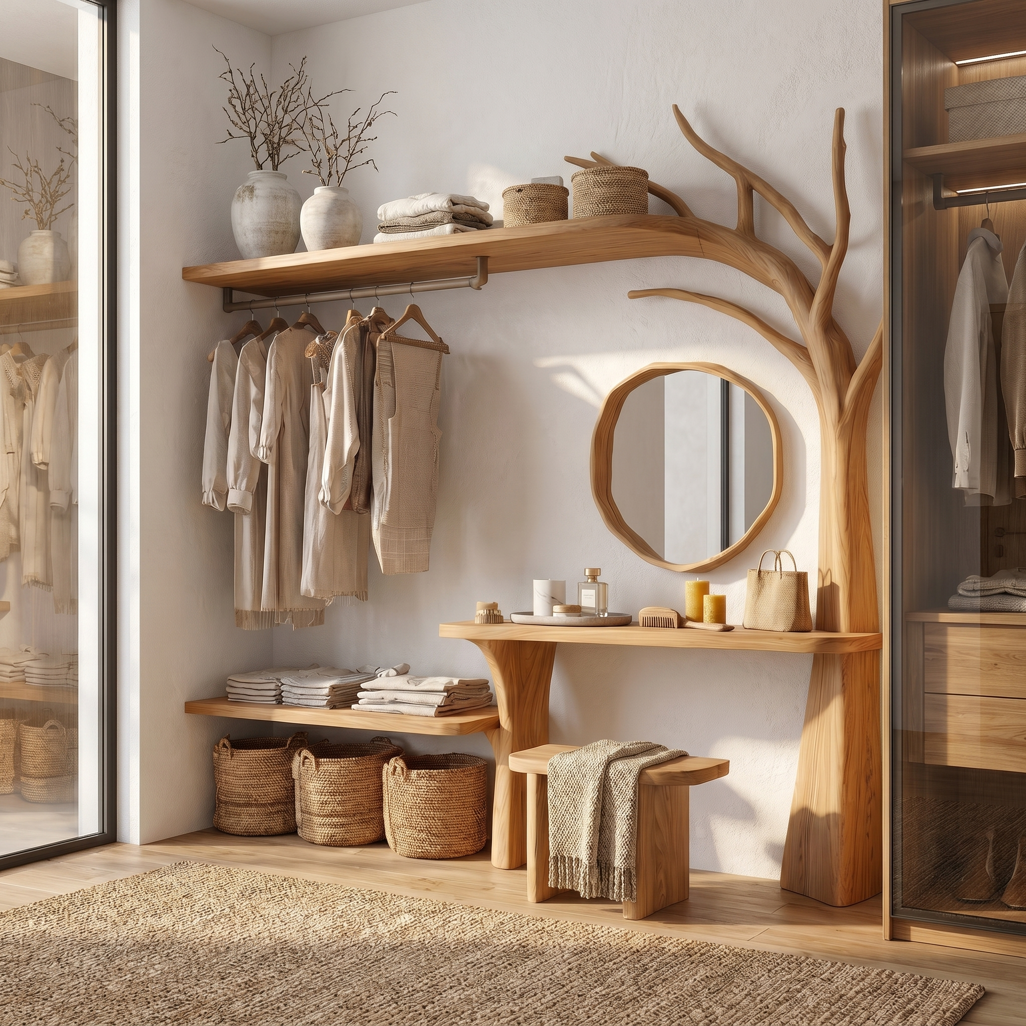 Organic Tree Coat Rack Wardrobe Vanity Bedroom And Dressing Room