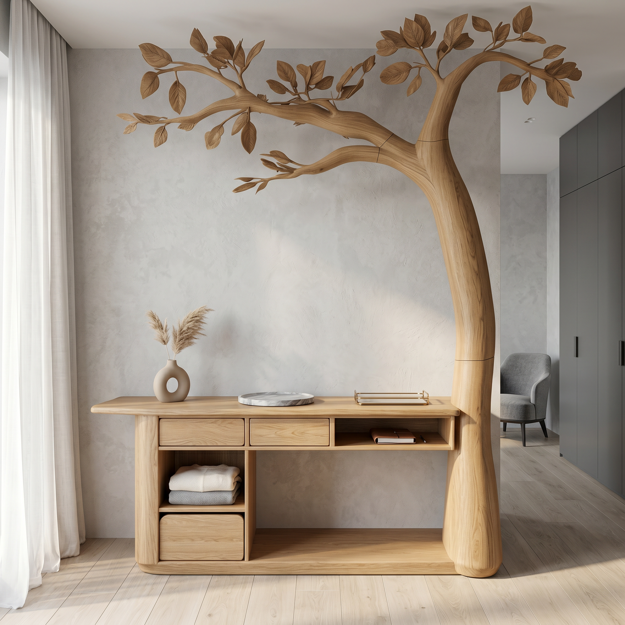 Organic Corner Makeup Vanity Bedroom And Dressing Room